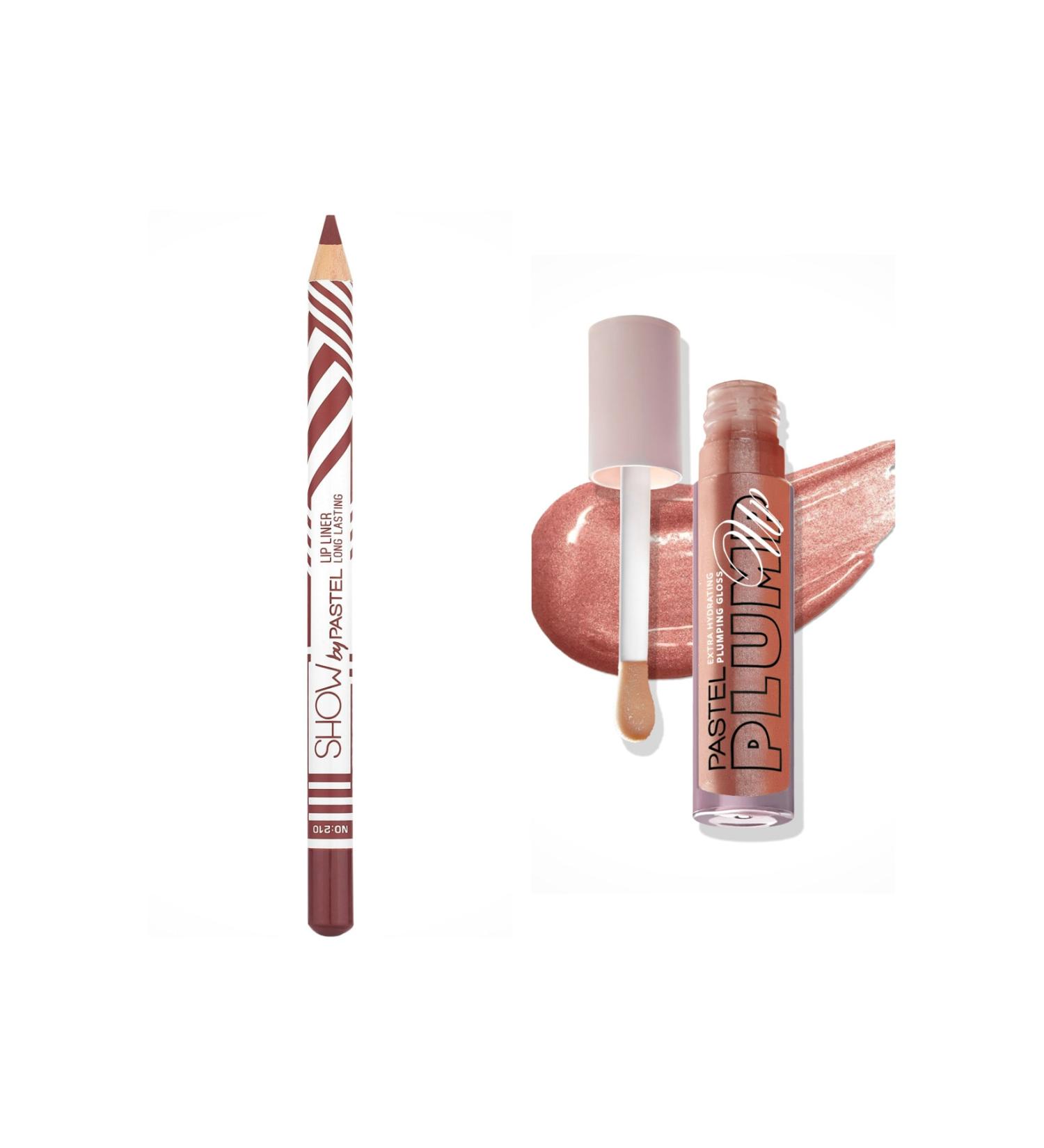 Pastel Show By Lip Pencil No:210 + Plump Up Extra Hydrating Plumping Gloss No:202