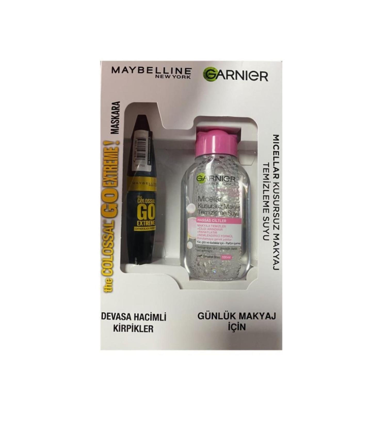 Maybelline New York Maybelline Mascara + Garnier Makeup Remover Water