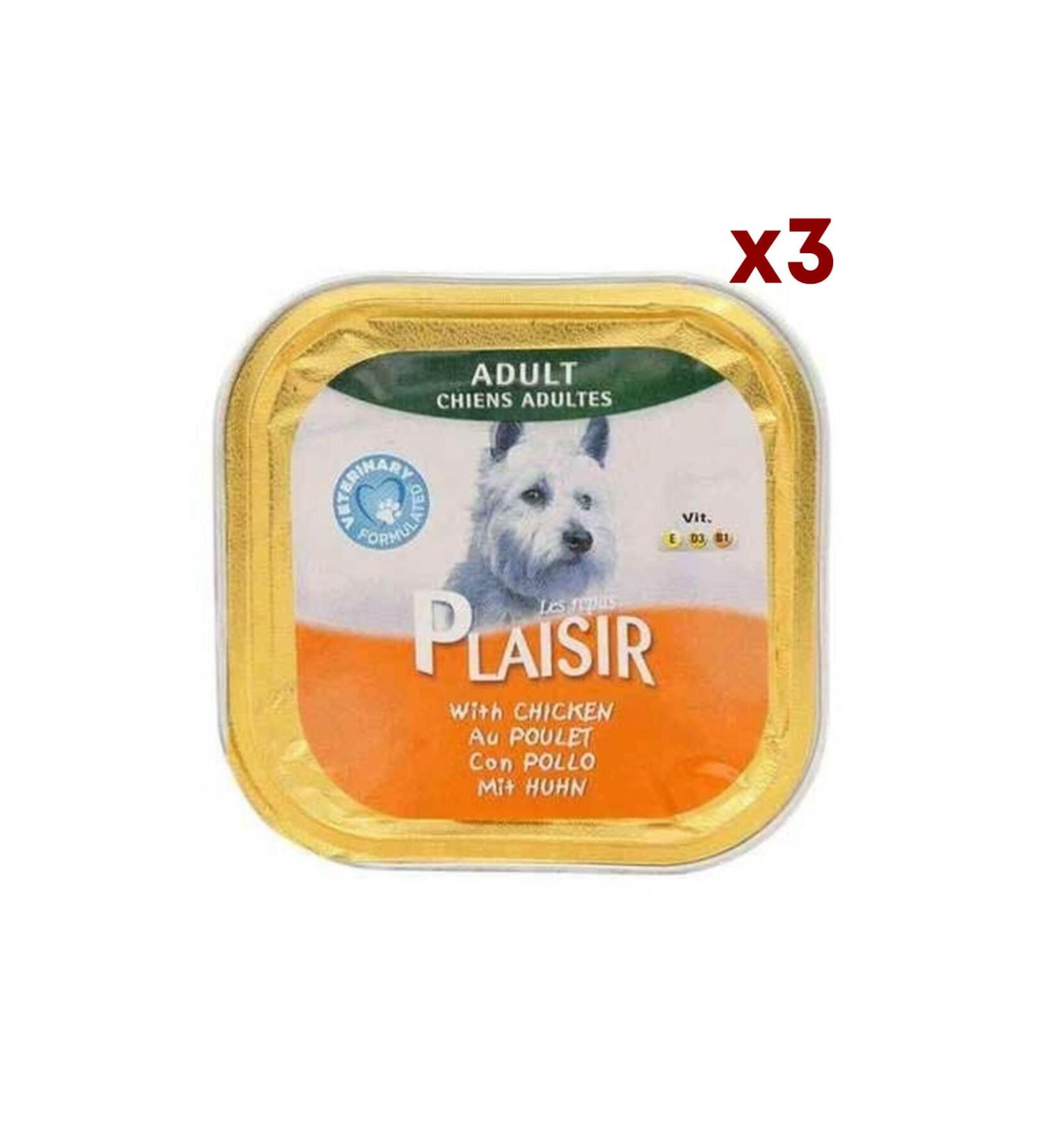 Plaisir Chicken Meat Canned Dog Food 150 Gr*3
