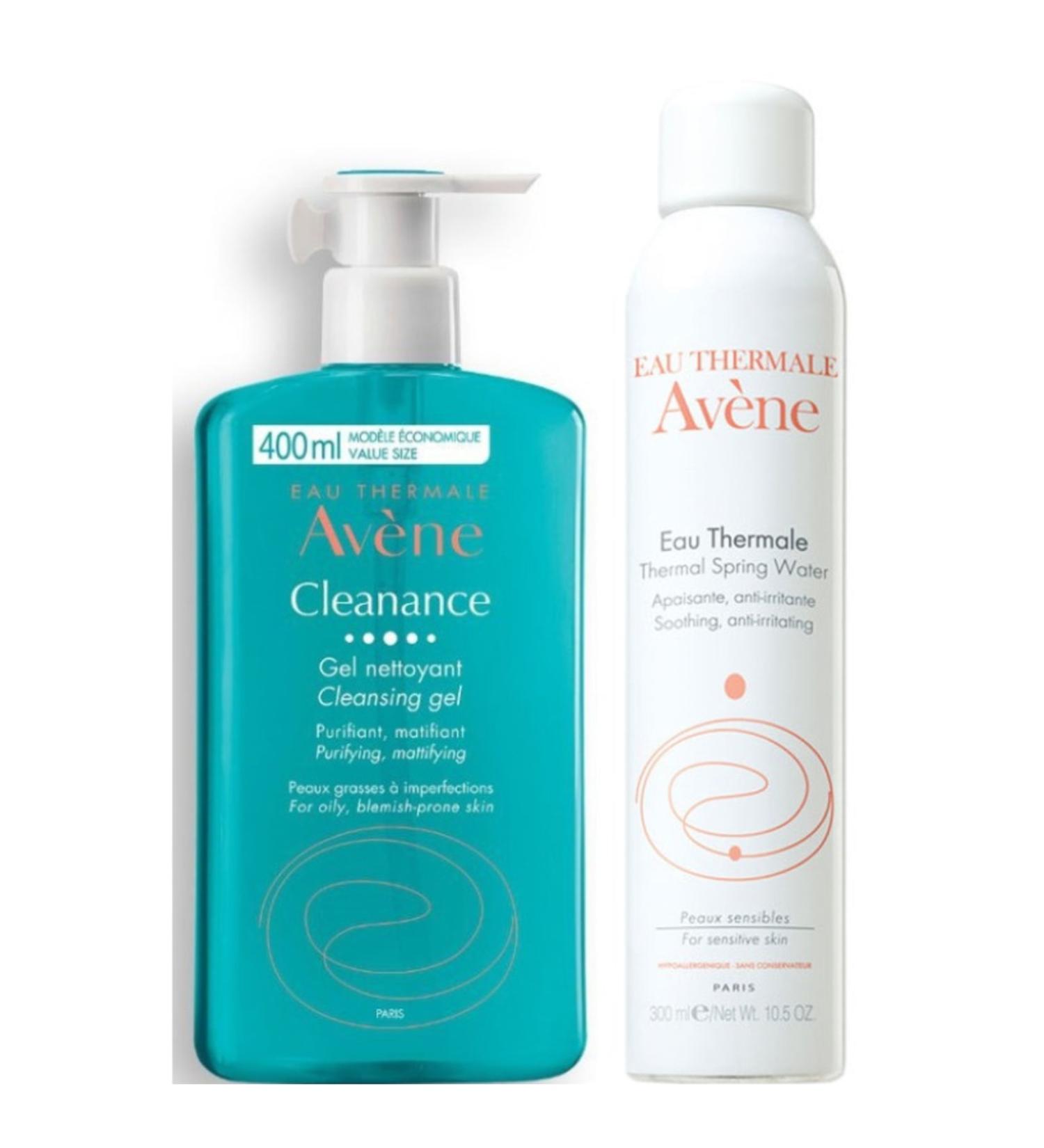 Avene Cleanance Face and Body Cleansing Gel 400 Ml - Thermal Water 300 Ml