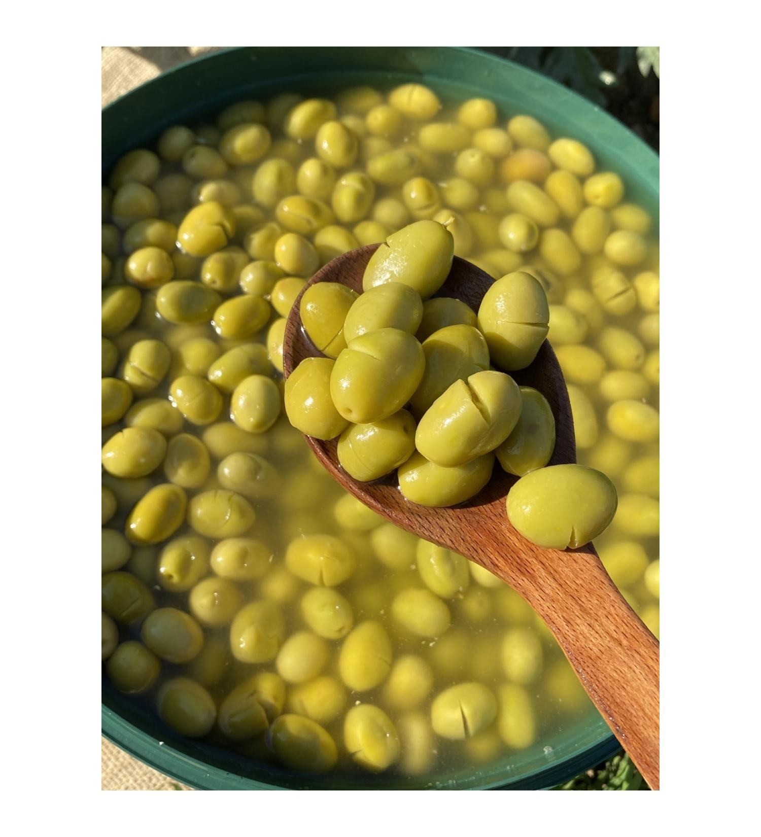 MOTHER OLIVE 1 Kg Crispy Cracked Green Olives