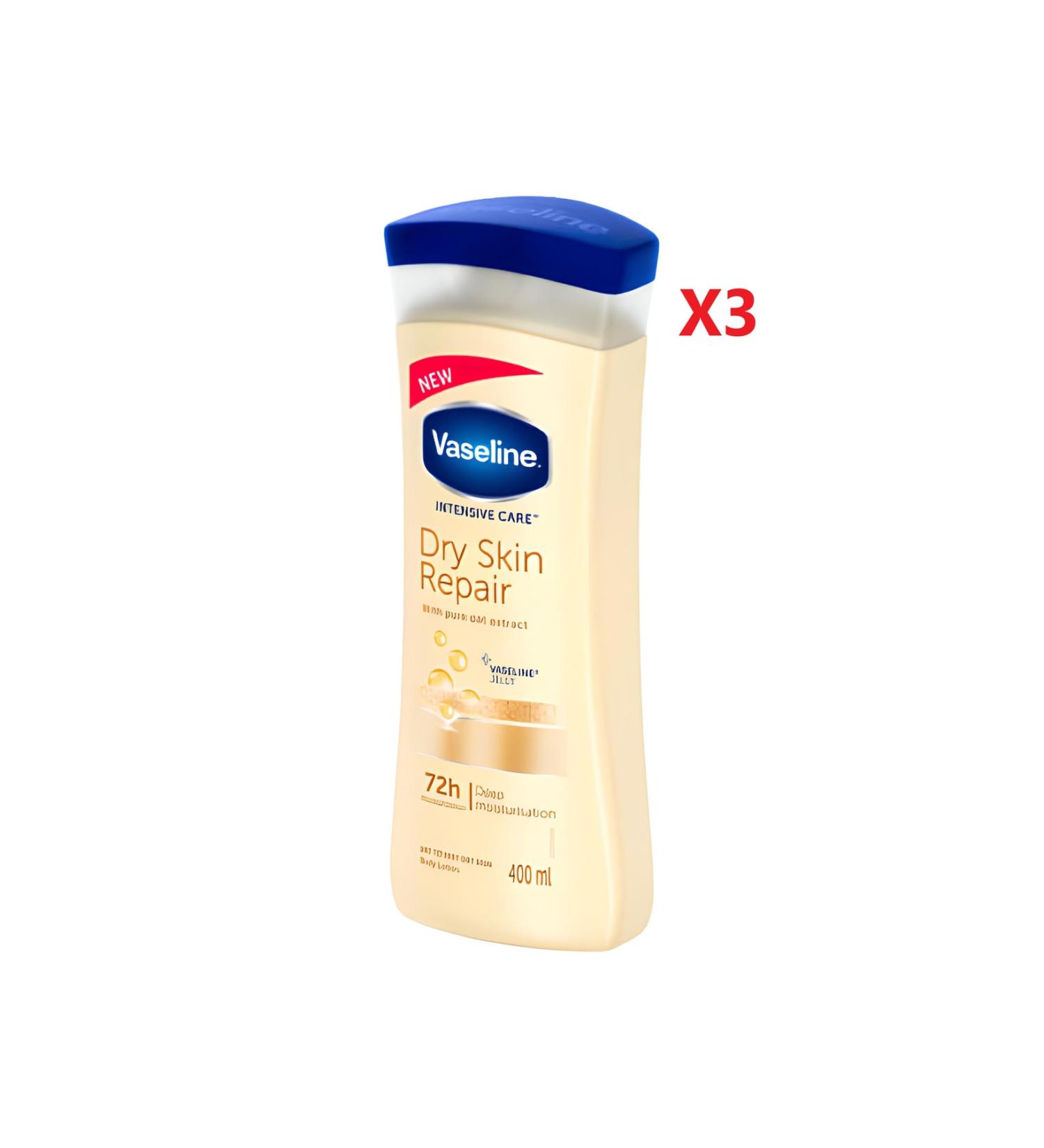 Vaseline Body Lotion Essential Repair Dry Skin 400 Ml New Packaging X3