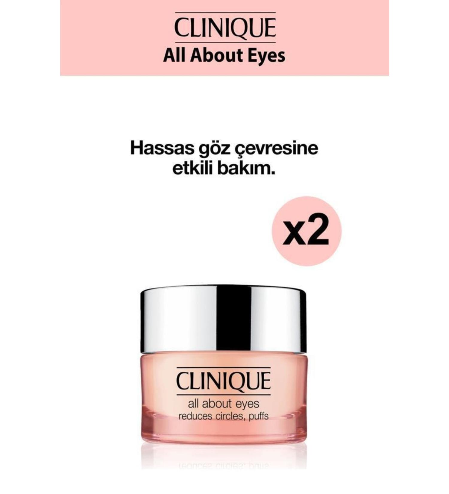 Clinique All About Eyes Eye Contour Care Cream 15 Ml X2