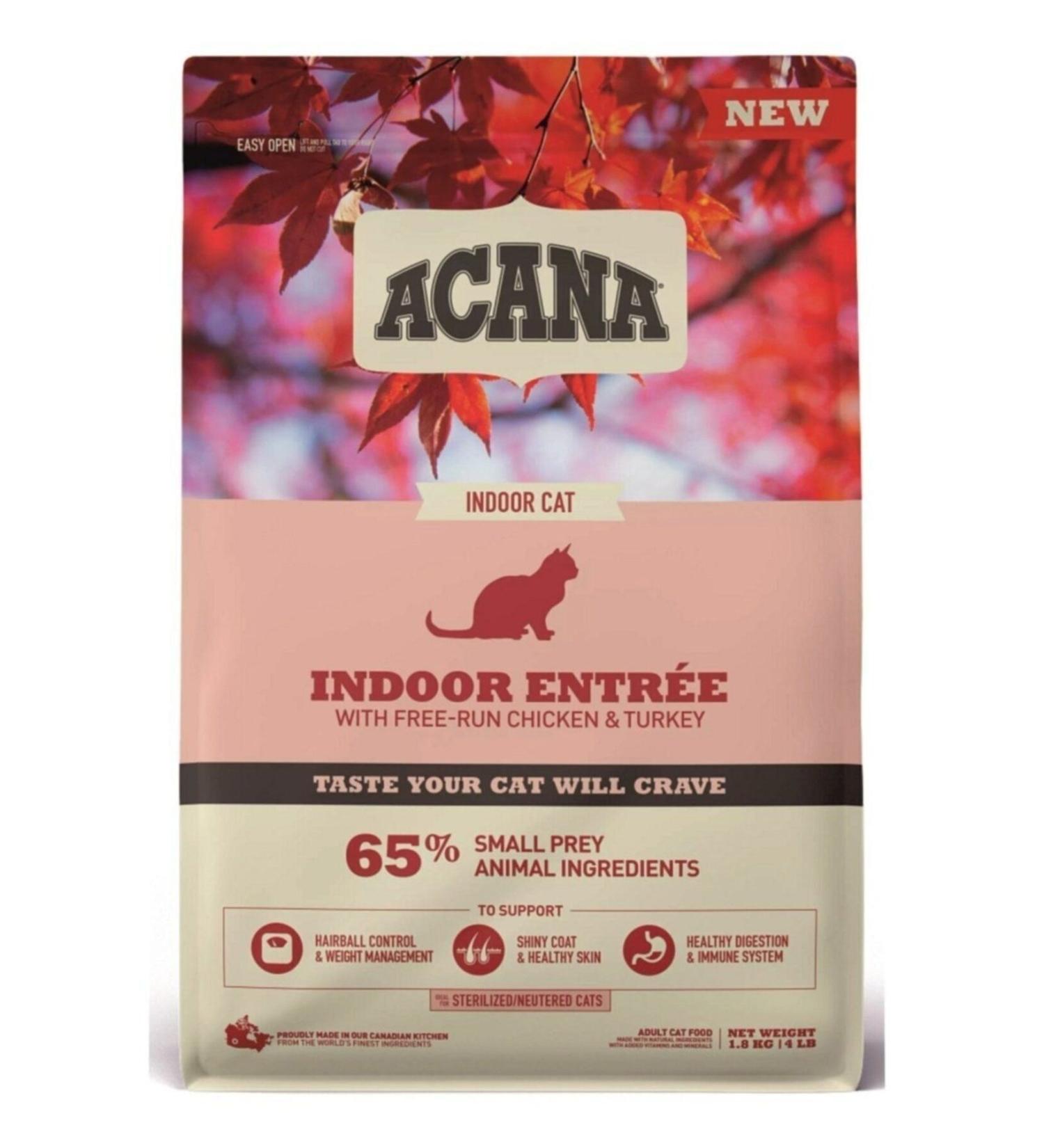 Acana Indoor Entree Sterilized Adult Neutered Cat Food 1.8kg