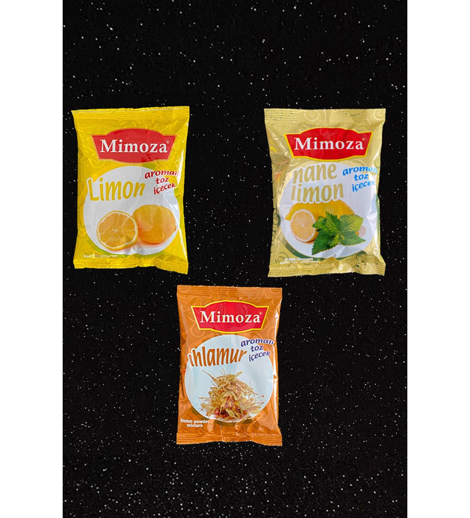 Mimosa Vitamin C Flu Tea Powder Drink Oraleti Linden Lemon Menthol Mint Lemon Winter Tea Set of 3 750 grams