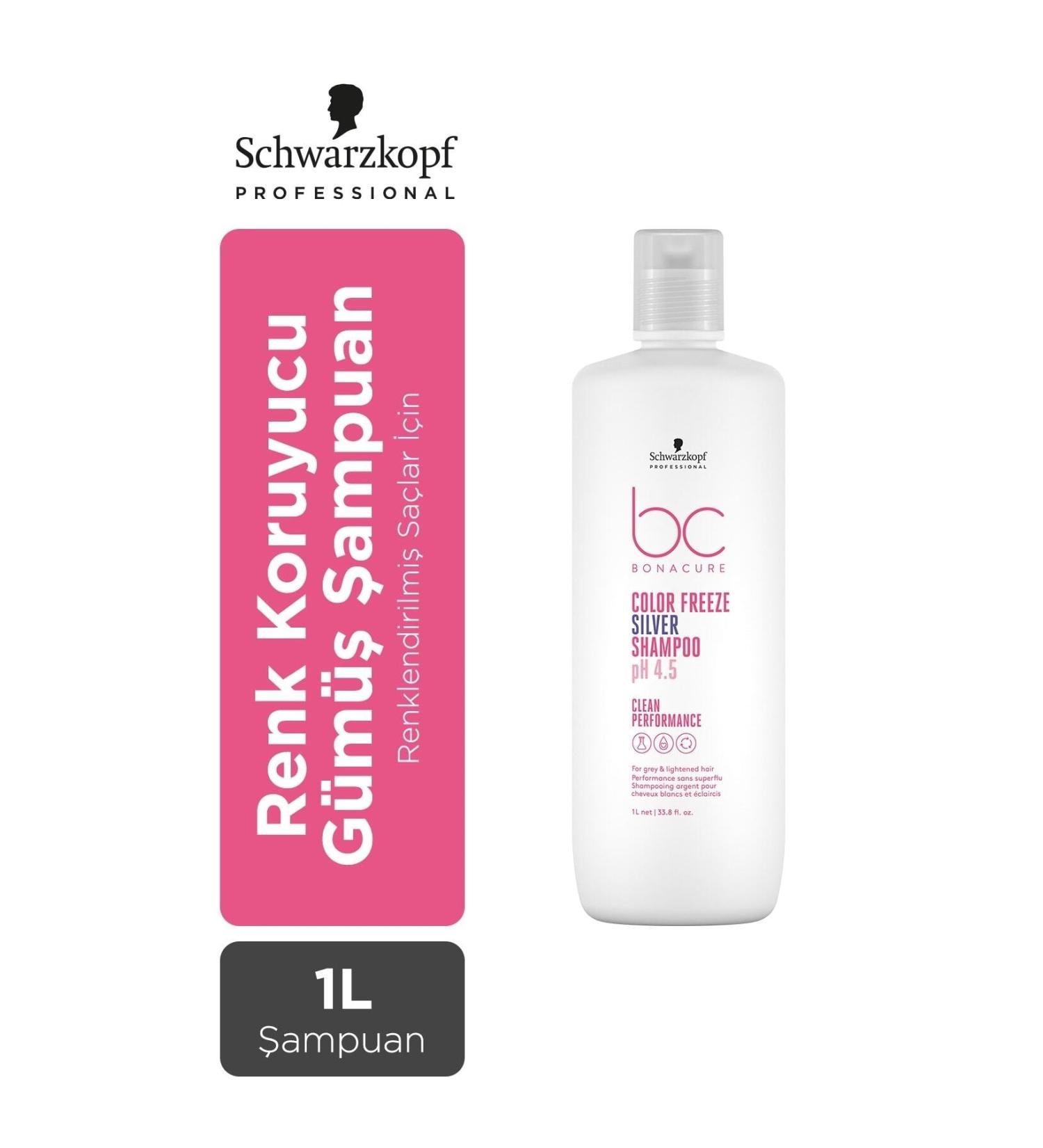 Schwarzkopf Bc Clean Color Protecting and Revitalizing Silver Shampoo 1000ml - Buy Online on GoSupps.com