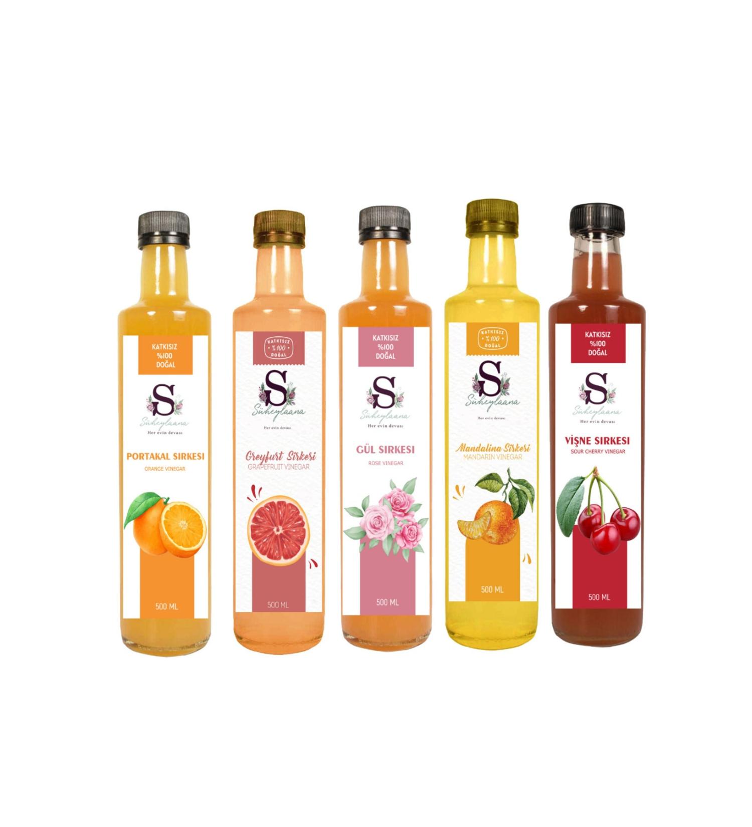 S heylaana Natural Orange Grapefruit Rose Tangerine and Cherry Vinegar 500 Ml