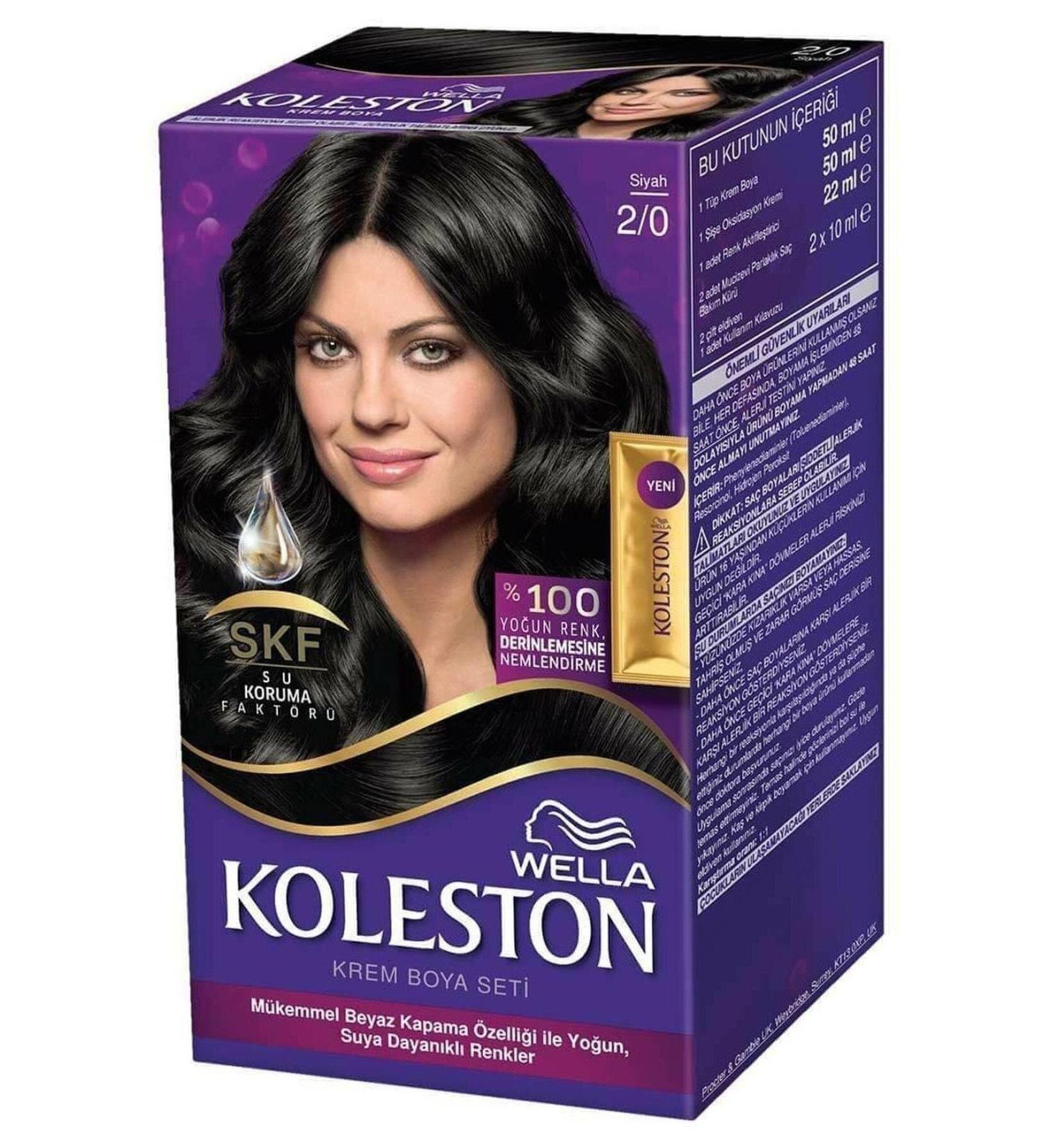 Wella Koleston Super Hair Dye Black 2/0 50 Ml Category: Hair Dye