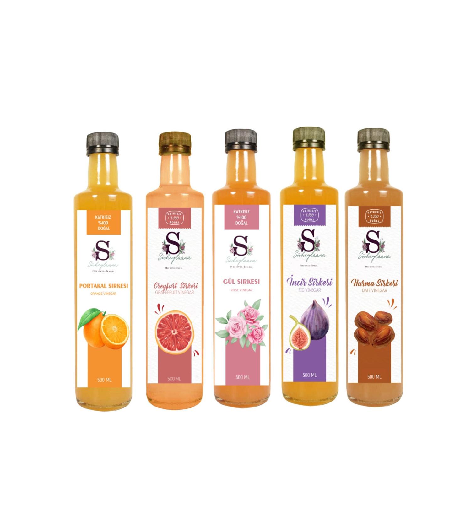 Suheylaana Natural Orange Grapefruit Rose Fig and Date Vinegar 500 Ml