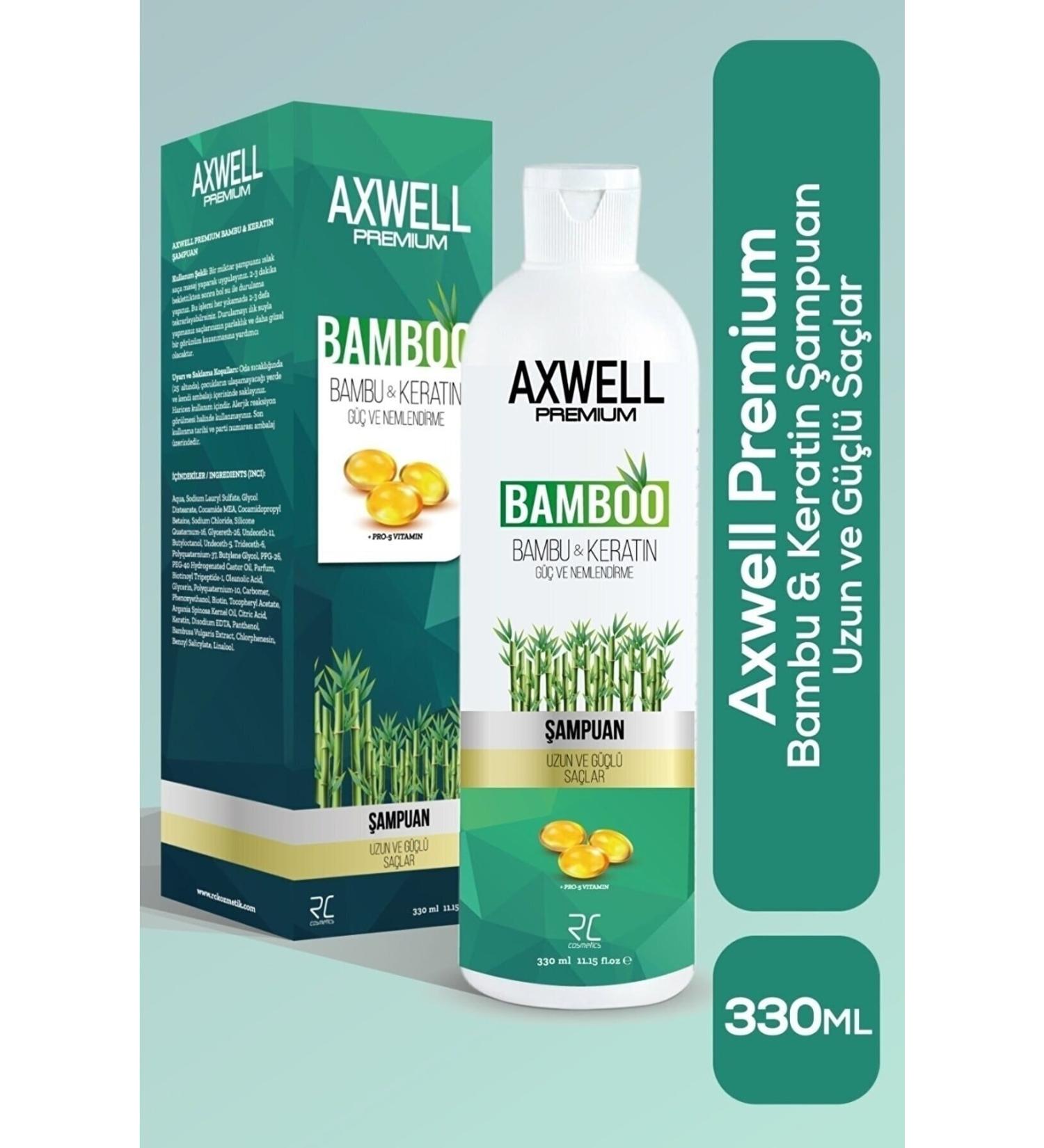 AXWELL PREMIUM Bamboo & Keratin Long and Strong Hair Care Shampoo - 330ml