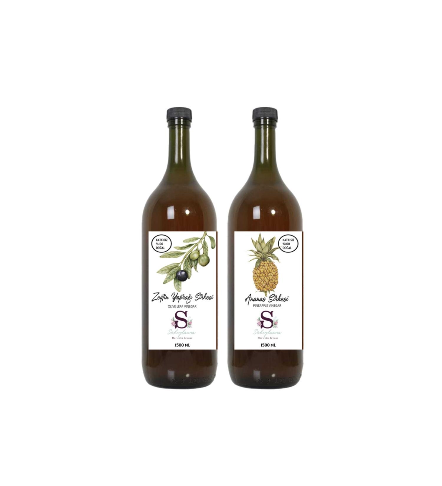 Suheylaana Natural Pineapple Vinegar 1500 Ml And Natural Olive Leaf Vinegar 1500 Ml