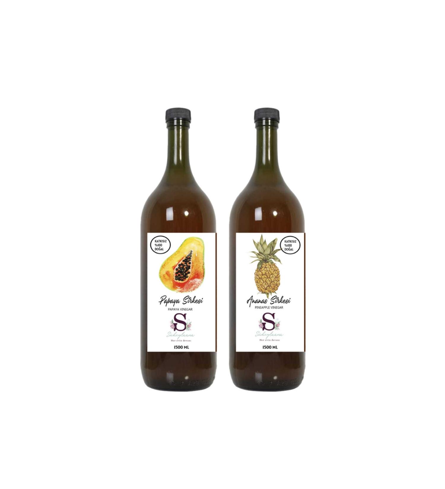 Suheylaana Natural Pineapple Vinegar 1500 Ml And Natural Papaya Vinegar 1500 Ml