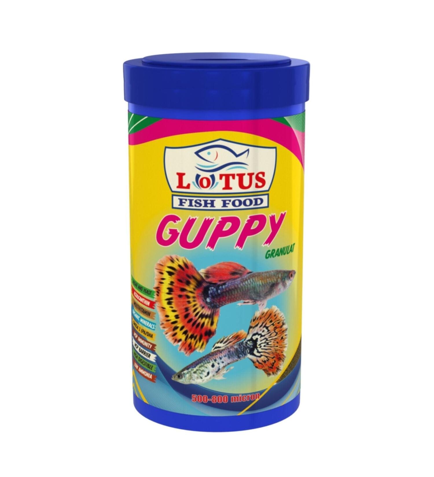 Lotus Guppy Granulat 250 ml Mixed Guppy Angel Moli Sword Tetrazone Granular Fish Food - Buy Online on GoSupps.com