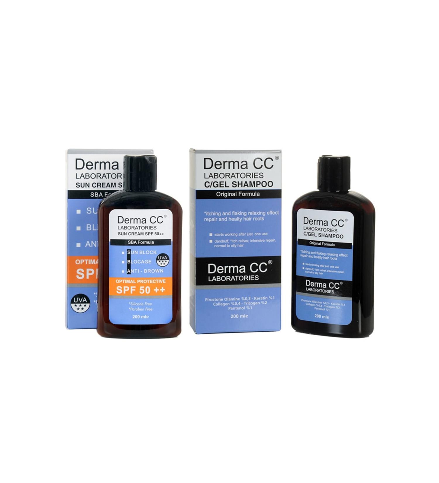 Derma CC LABORATORIES Sun Cream Spf50++ Anti Brown 200m + C/gel Shampoo 200 Ml