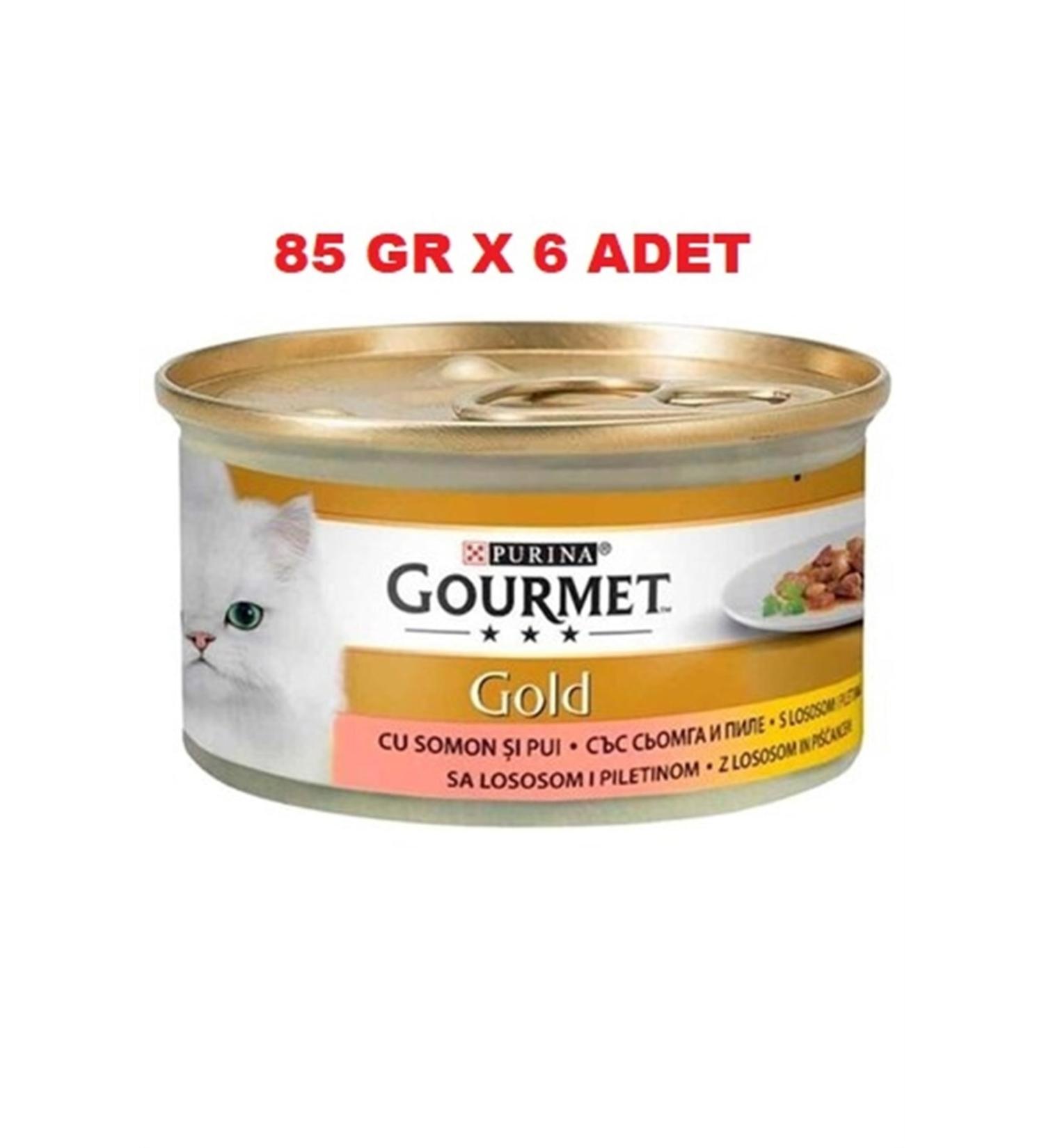 Purina Gourmet Pieces of Meat with Sauce Salmon Chicken 85 Gr X 6