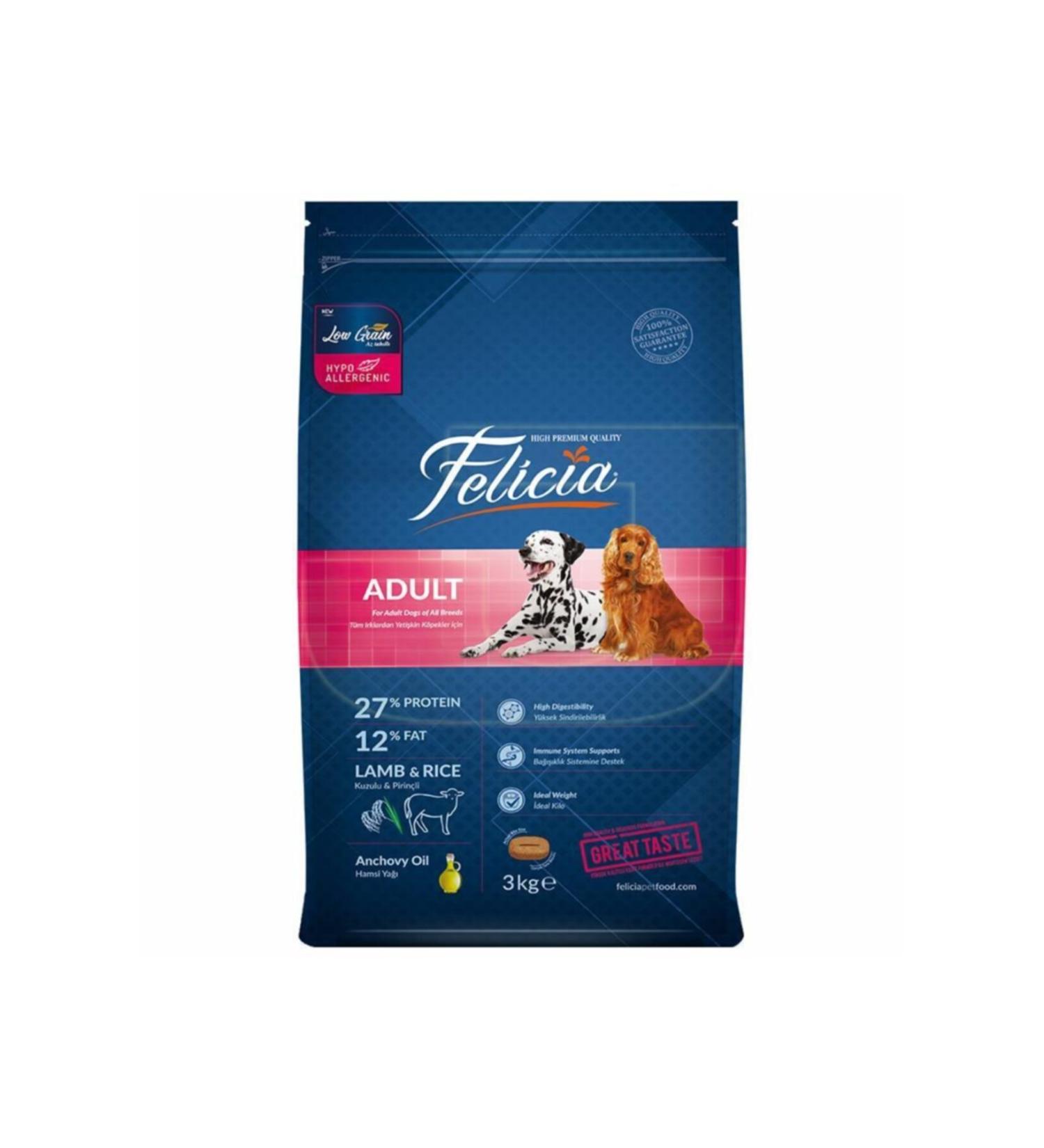 Felicia Rice Lamb Adult Dog Food 3 Kg Closed Package
