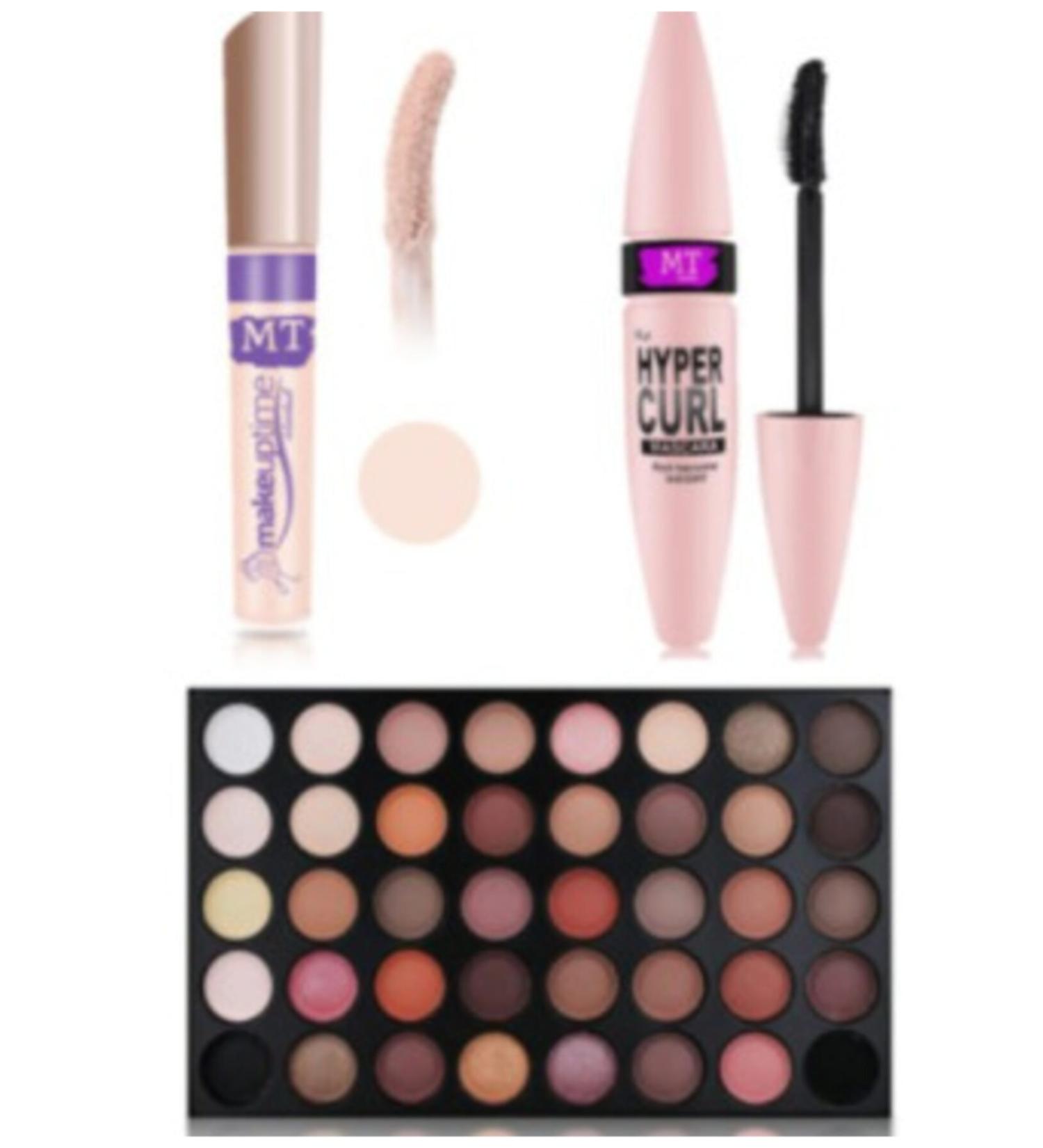 MT Under Eye Liquid Concealer Medium Tone & 40 Eyeshadow Palette & Hyper Curl Mascara