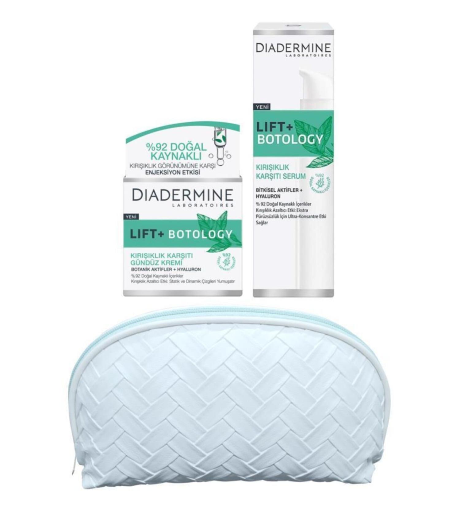 Diadermine Lift+botology Anti-Wrinkle Day Cream 50 Ml.+serum 40 Ml.+make-up bag