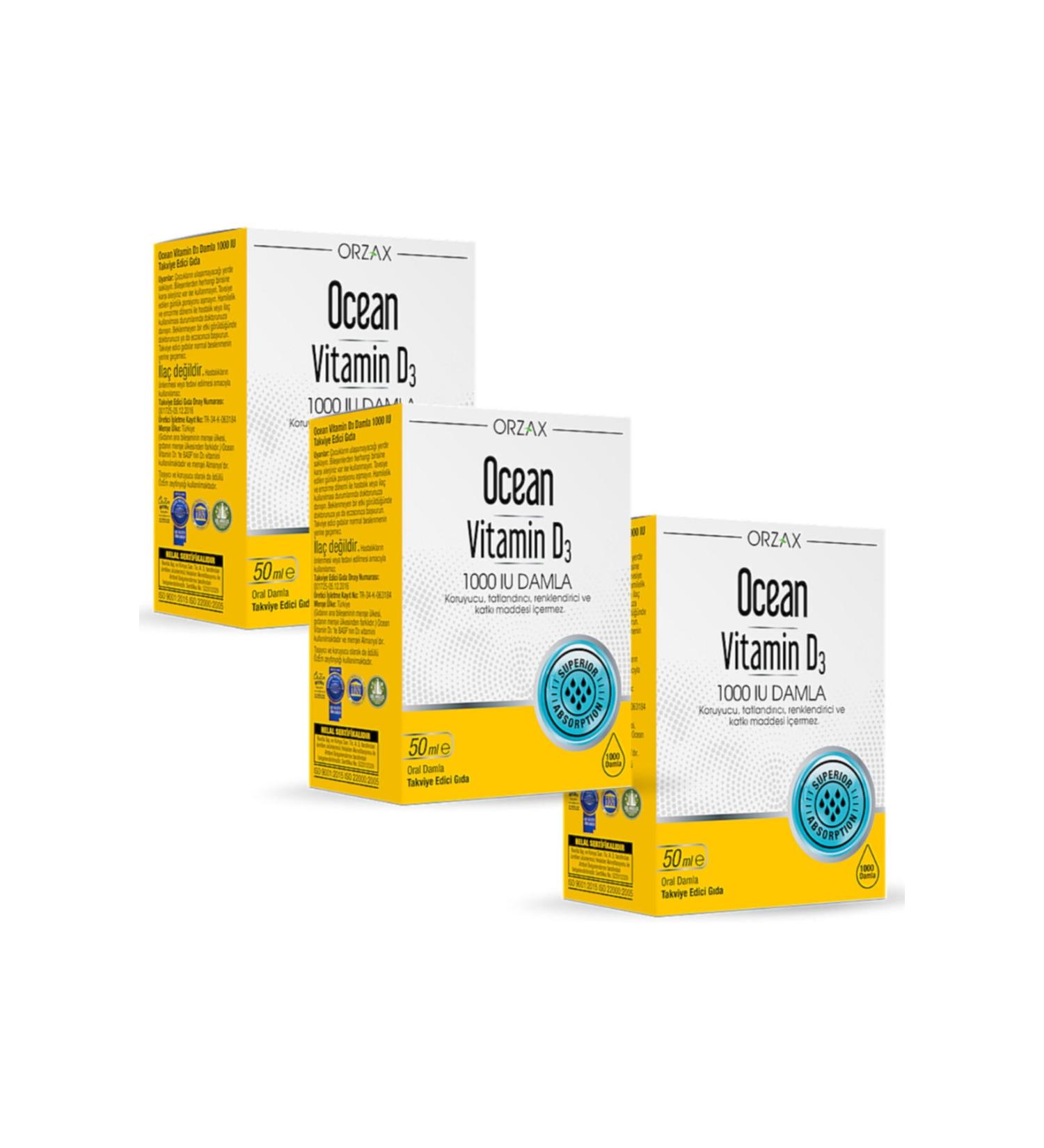Ocean Ocean Vitamin D3 1000 50ml Drops 3 Pack