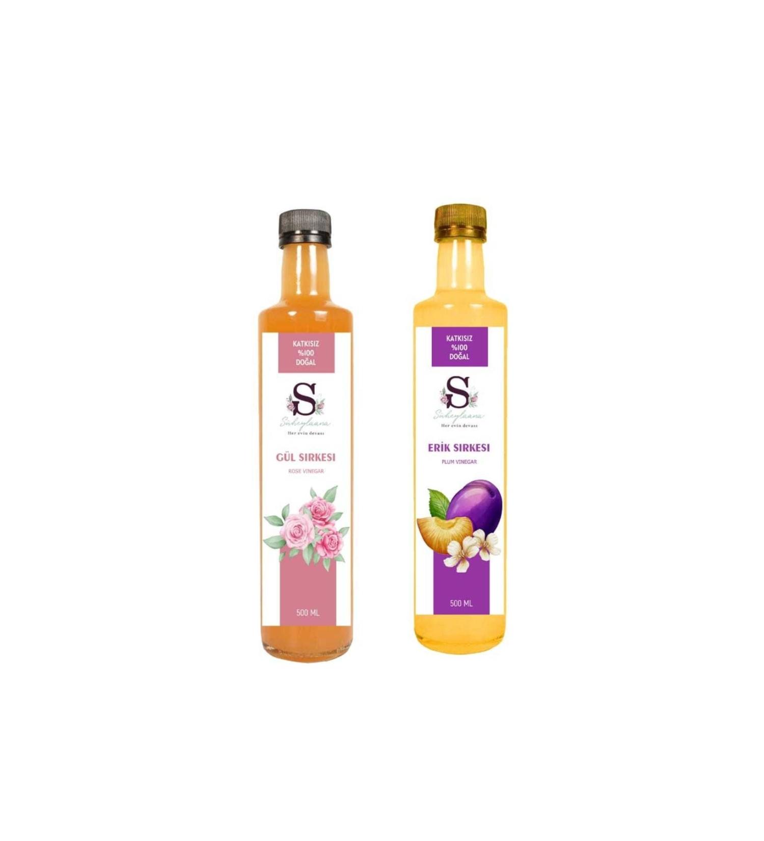 Suheylaana Natural Rose Vinegar 500 Ml And Natural Plum Vinegar 500 Ml