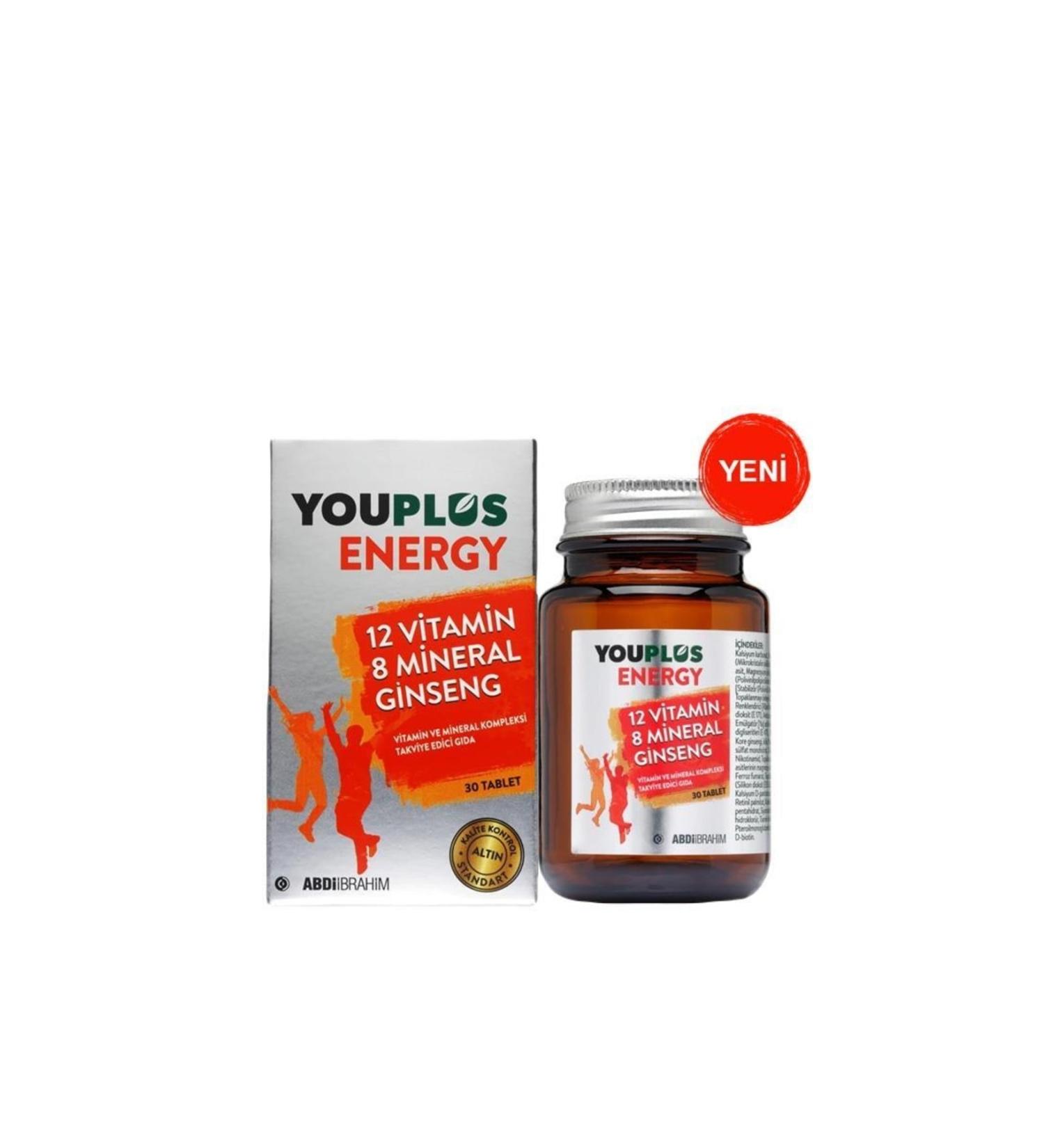 Youplus Energy Vitamin and Mineral Complex 30 Tablets