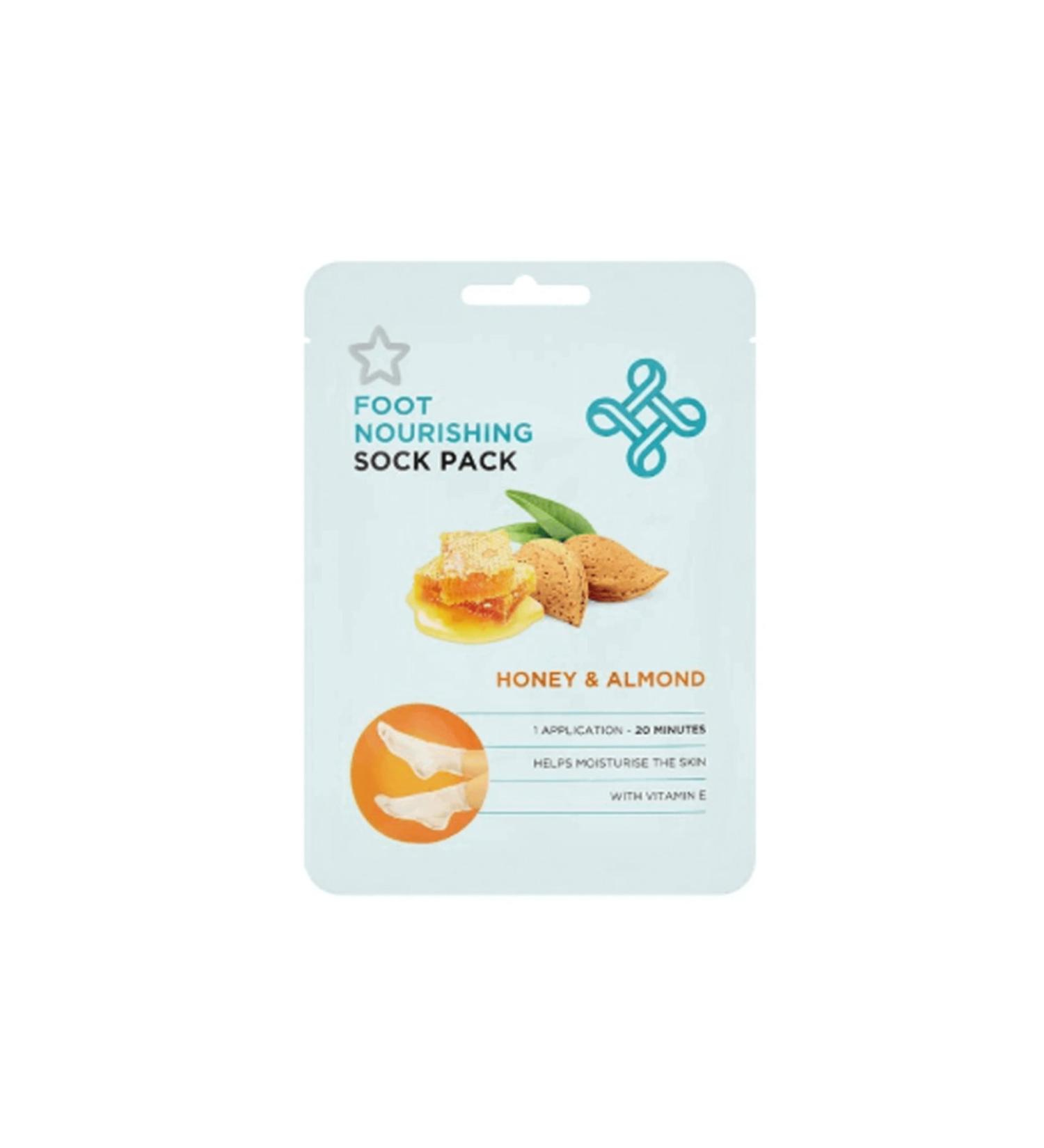 SUPERDRUG Foot Mask - Nourishing Honey and Almond Extract
