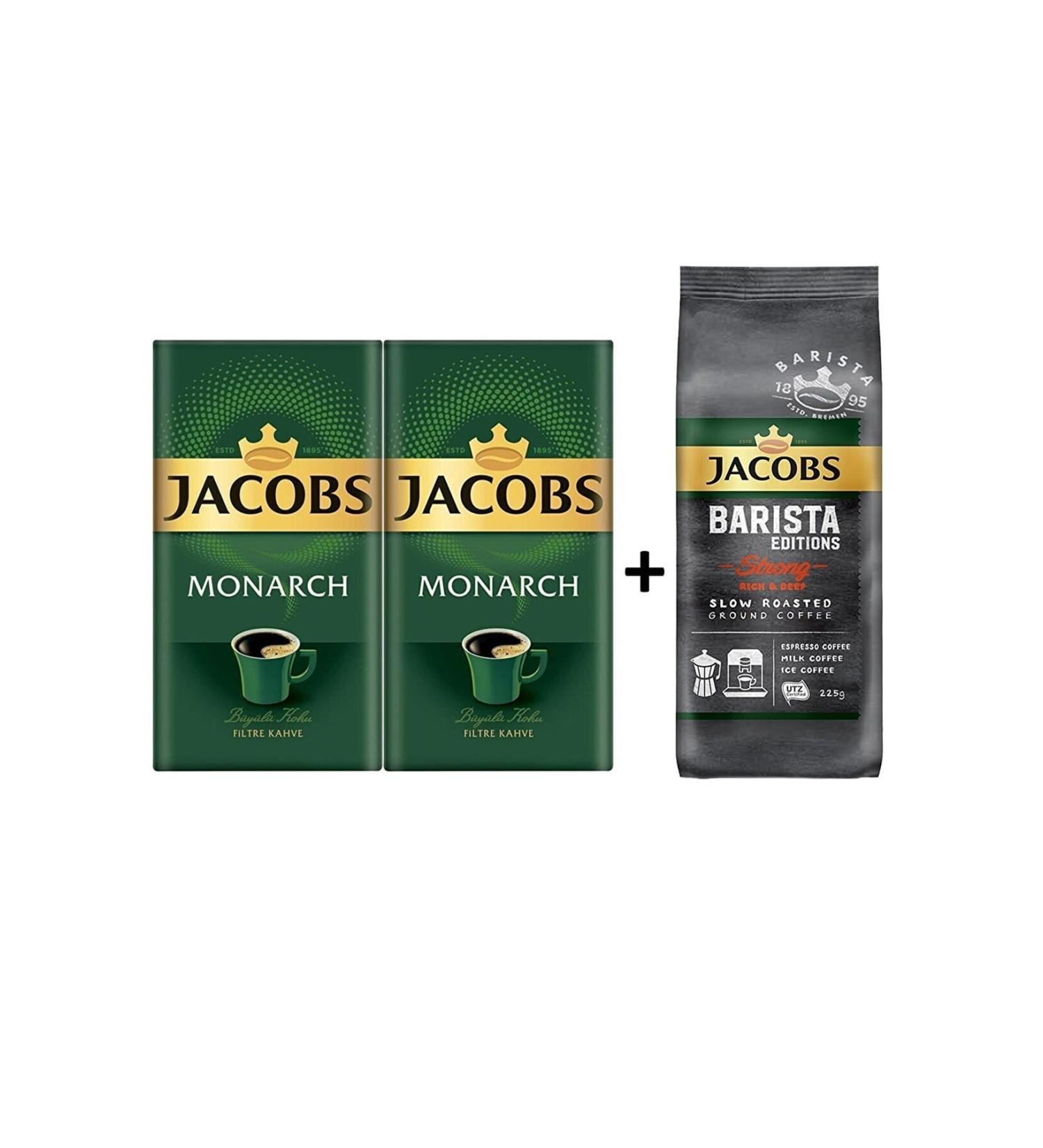 Jacobs Monarch Filter Coffee 500 gr x 2 Pieces + Jacobs Barista Editions Strong Filter Coffee 225 gr