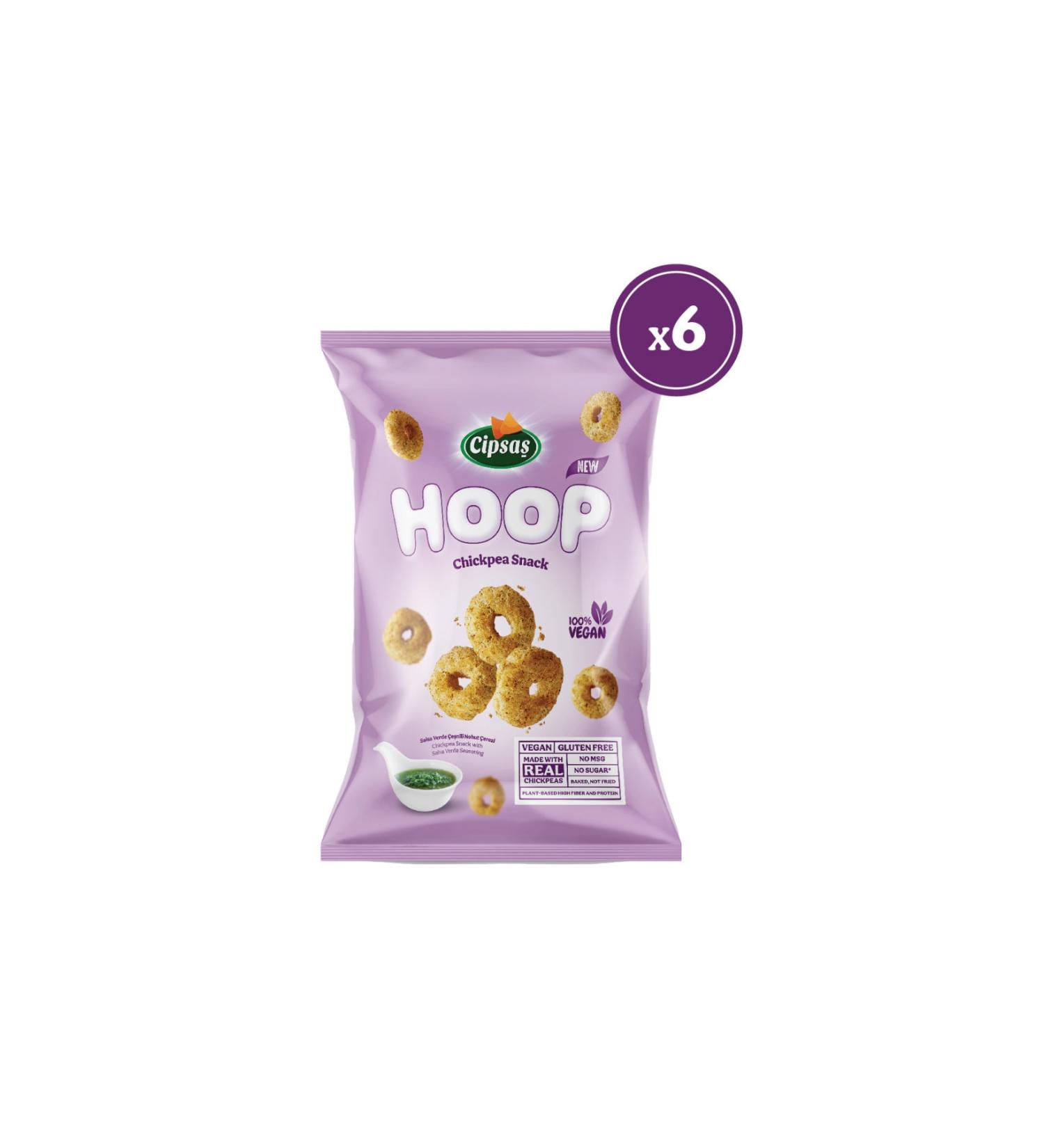 Cipsa Hoop Salsa Verde Seasoned Vegan Gluten Free Chickpea Chips 65 G X 6 Pieces