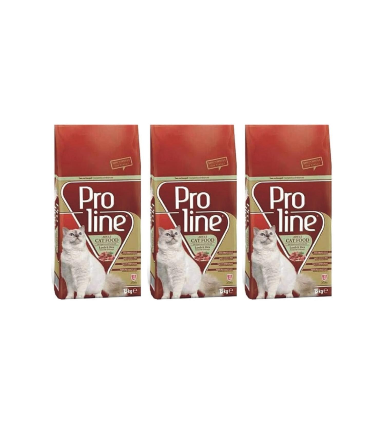 Proline Lamb and Rice Adult Cat Food 3x1.5 Kg.