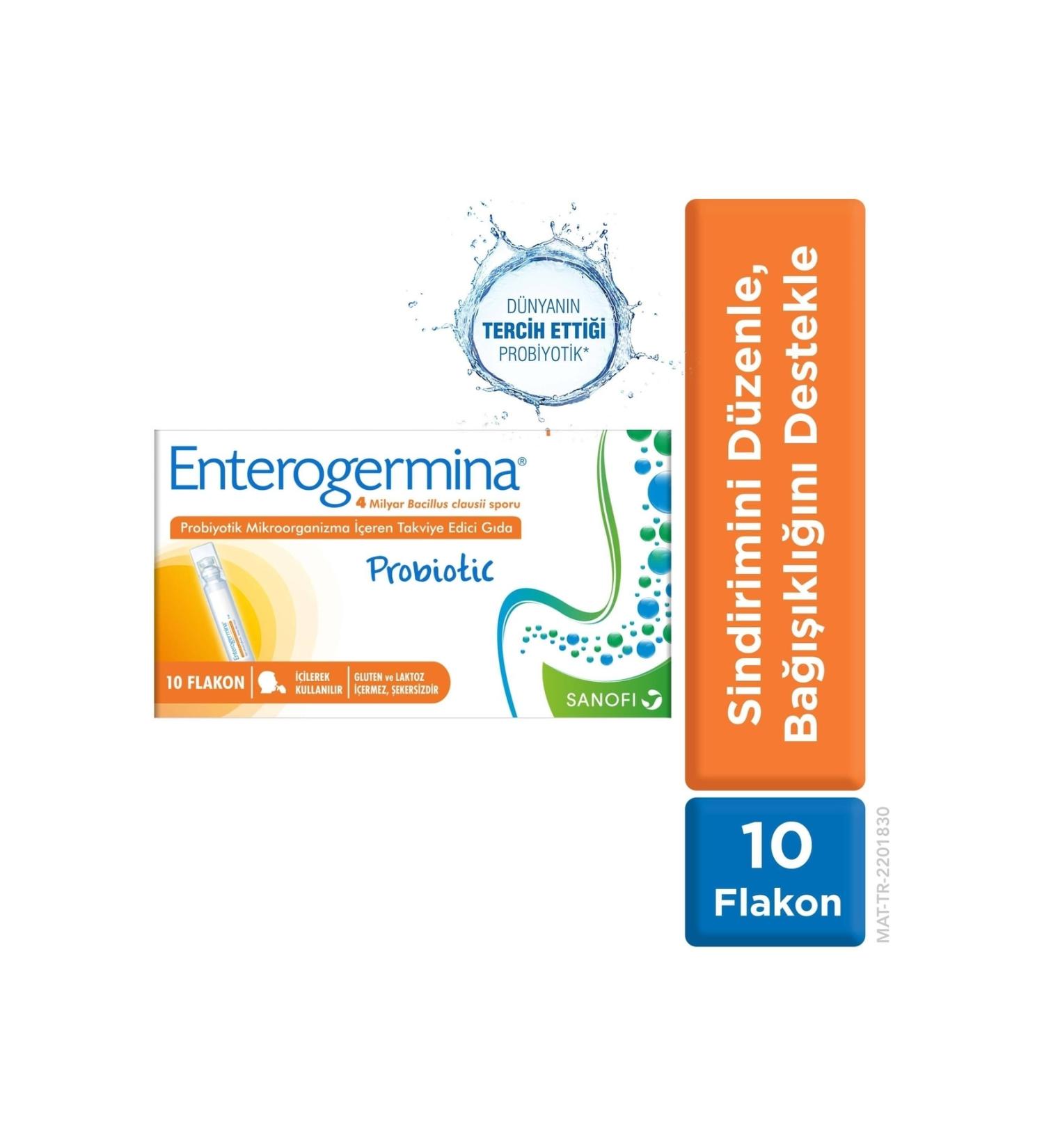 Enterogermina Family 10 Vials Probiotic Containing 4 Billion Bacillus Clausii Spores