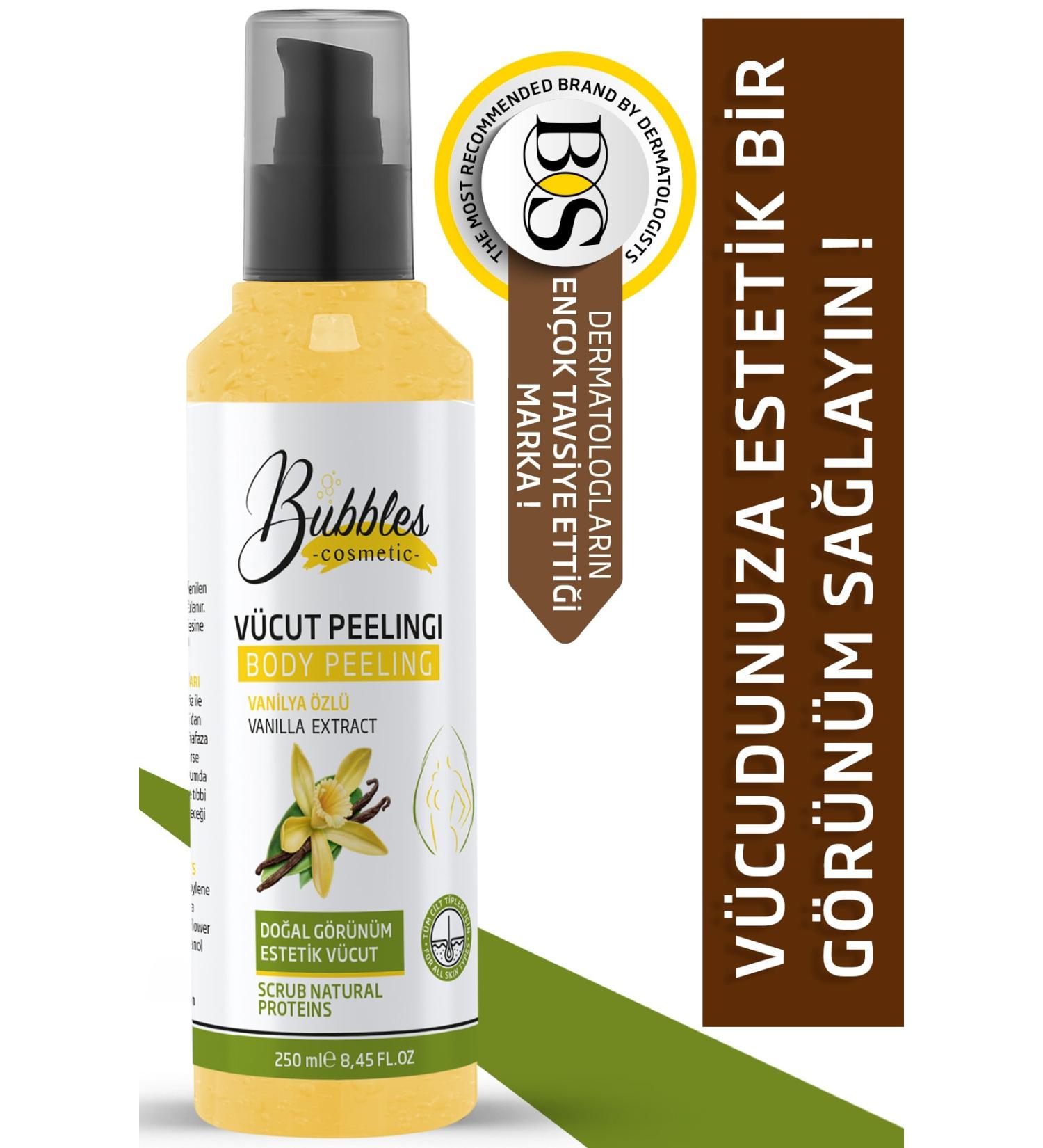 bs bubbles cosmetic Nourishing Purifying and Moisturizing Body Peeling 2 Times Strong 250ml Vanilla Extract - Buy Online on GoSupps.com