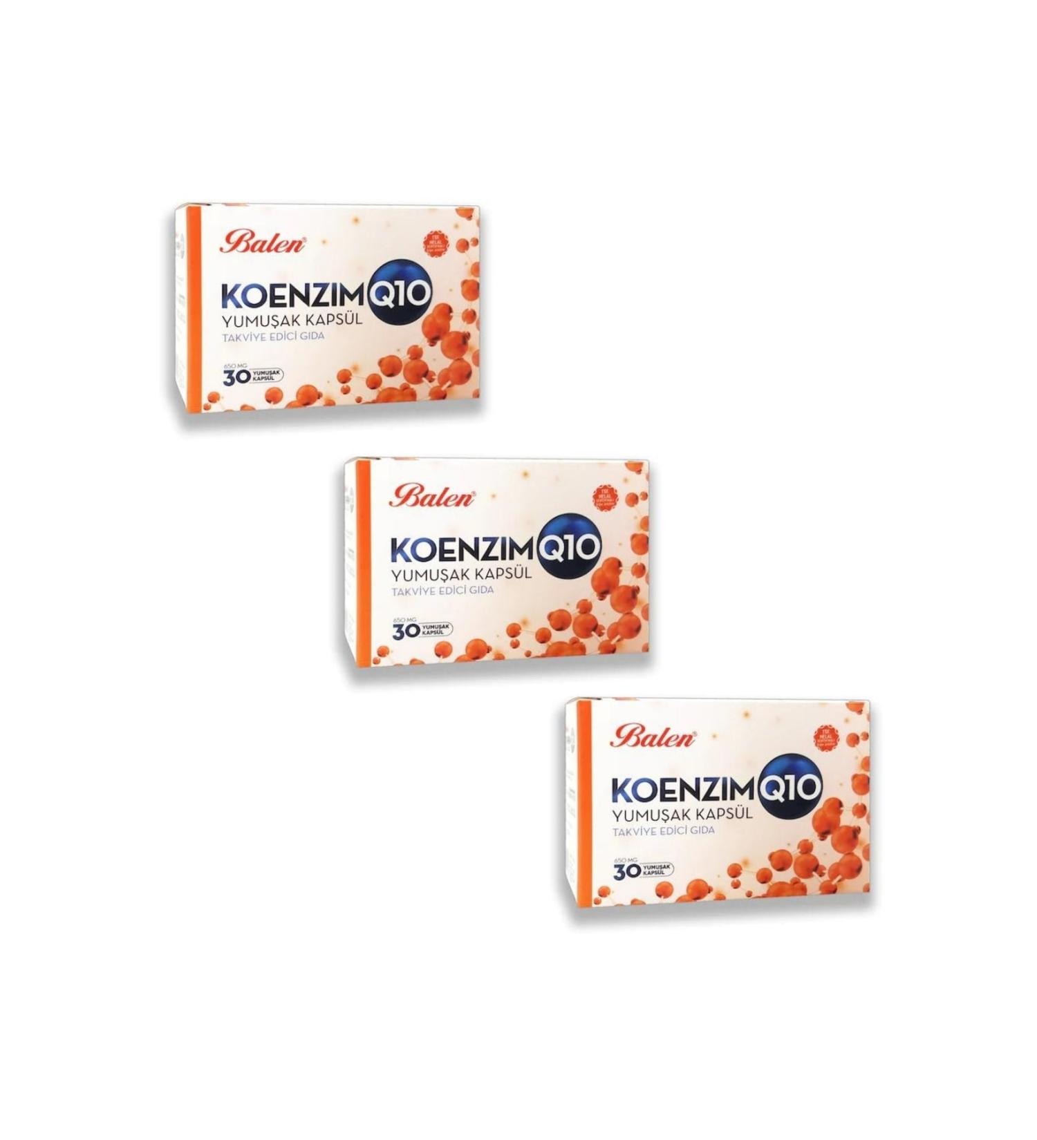 Balen Coenzyme Q10 650 Mg 30 Softgels X 3 Pieces
