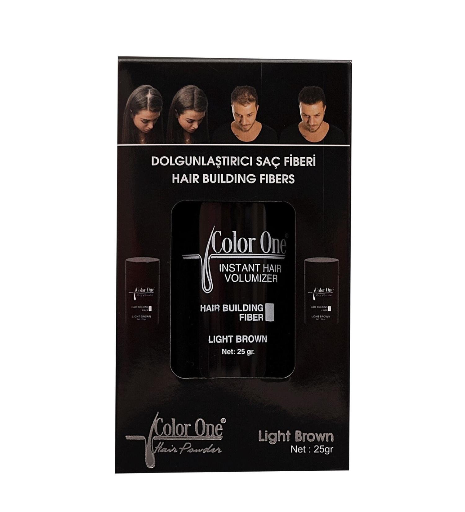 Color One Hair Building Fibers Light Brown Volumizing Super Hair Fiber Light Brown 25g