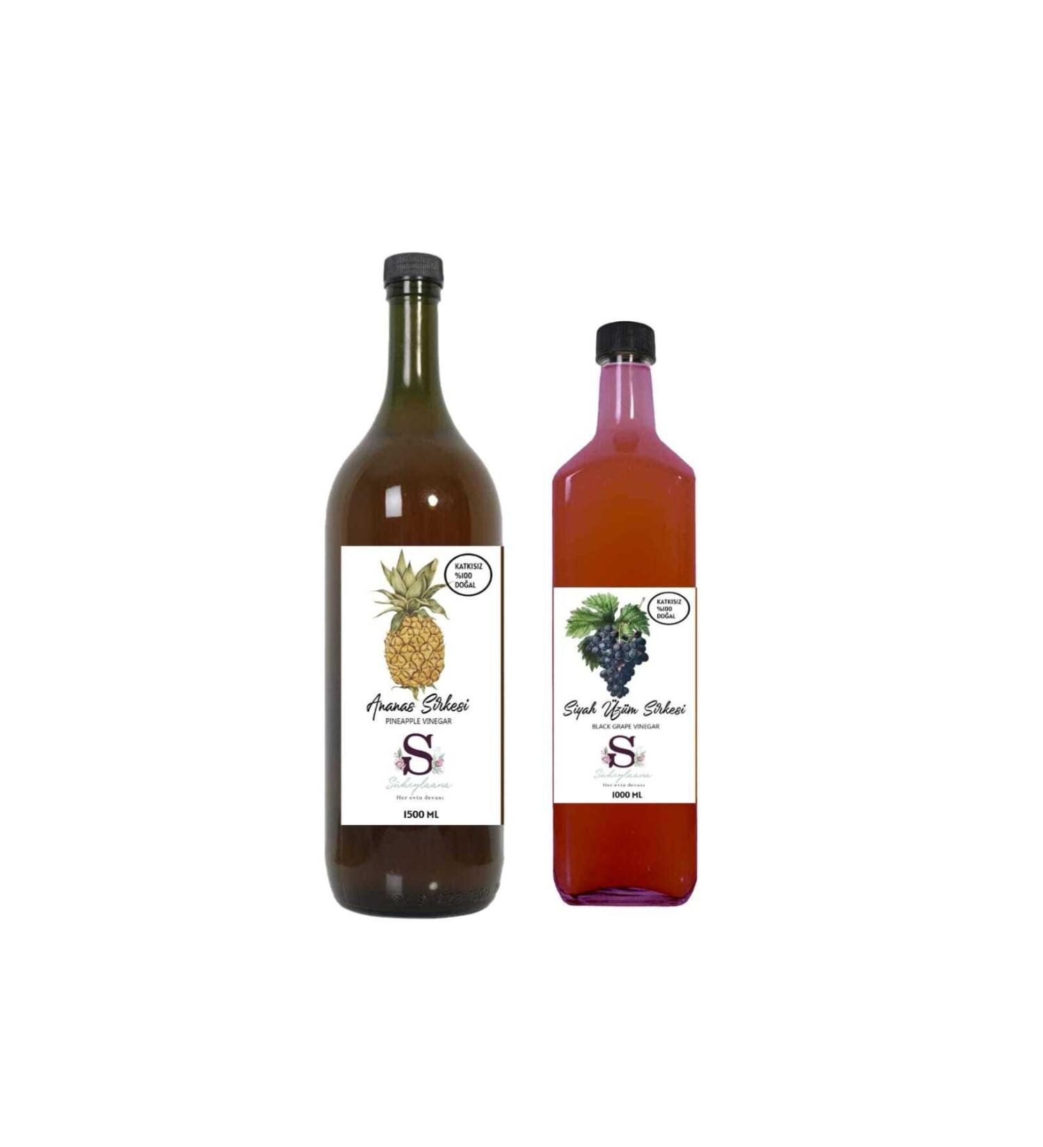 S heylaana Natural Pineapple Vinegar 1500 Ml And Natural Black Grape Vinegar 1000 Ml