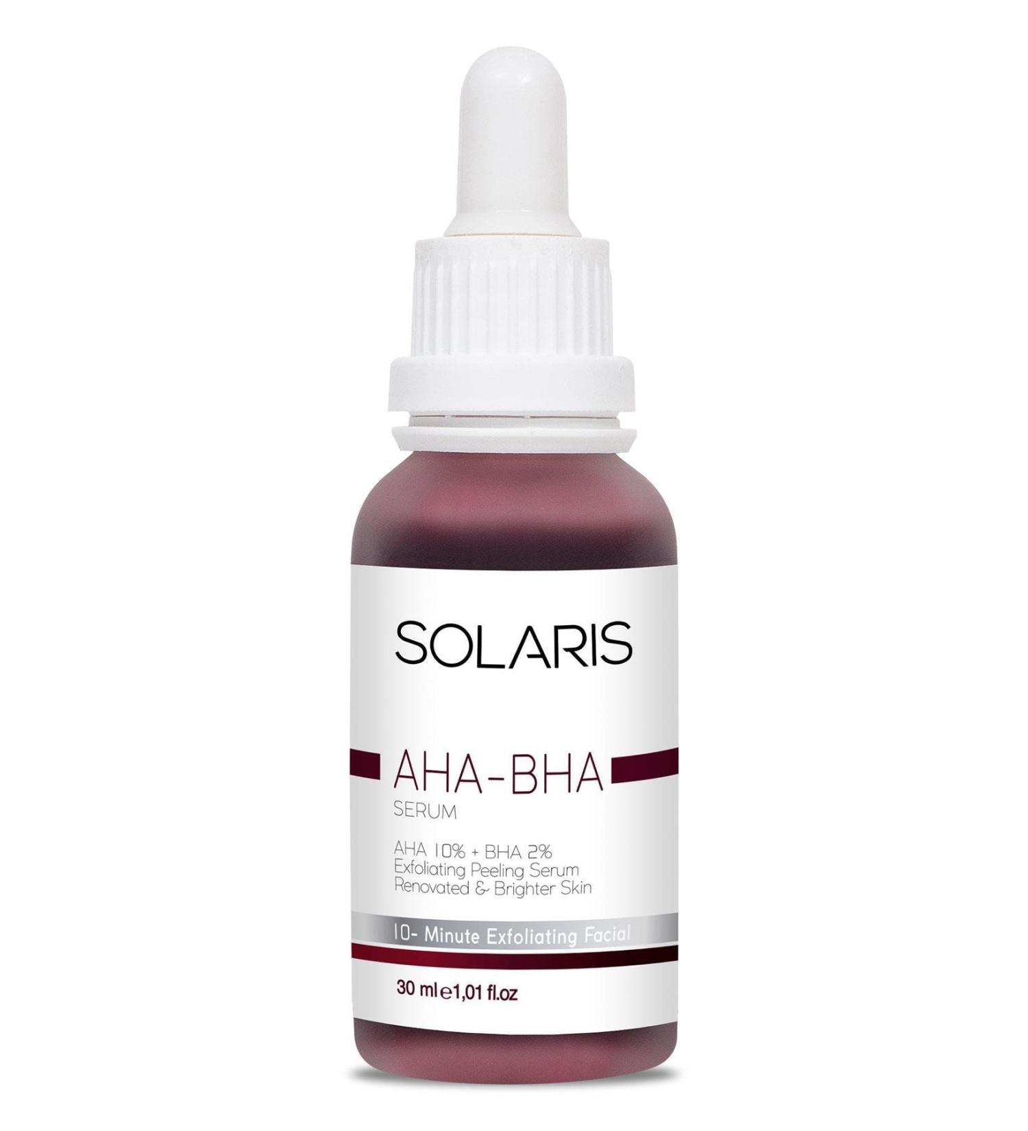 SOLARIS Skin Tone Equalizer Revitalizing Facial Peeling Serum 30 ml Aha 10% Bha 2% Salicylic Acid