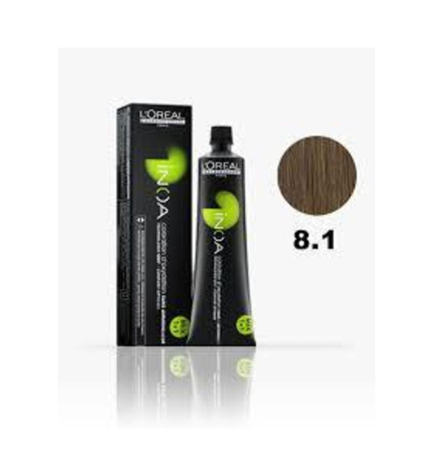 INOA Ko ak Cosmetics 8.1 Number Light Blonde Ash Hair Dye 60 Ml (oxidant-free)