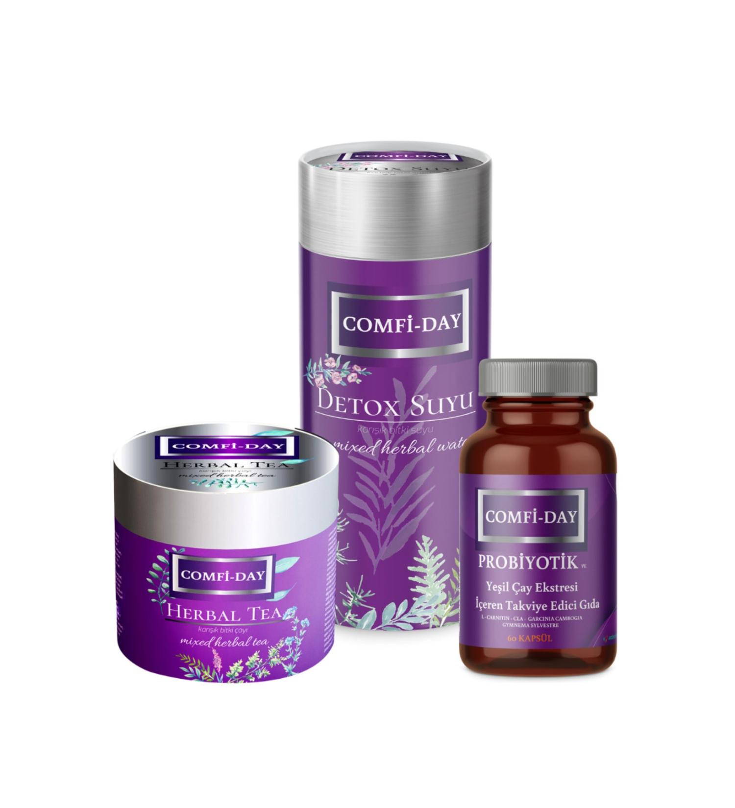 comfi-day 3-Piece Form Set Capsule & Tea & Concentrate Detox