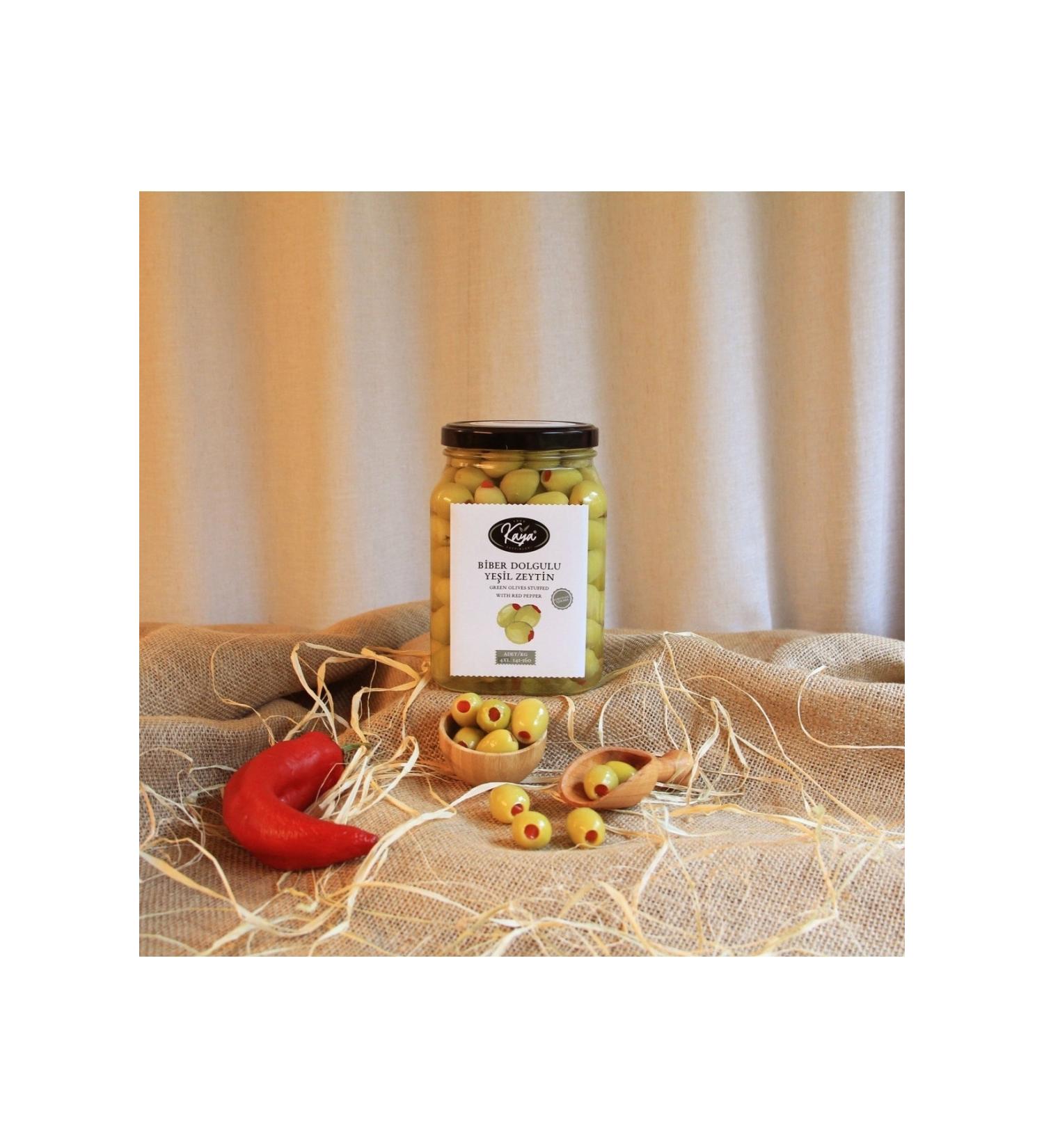 Kaya Zeytincilik Pepper Stuffed Green Olives - 900gr