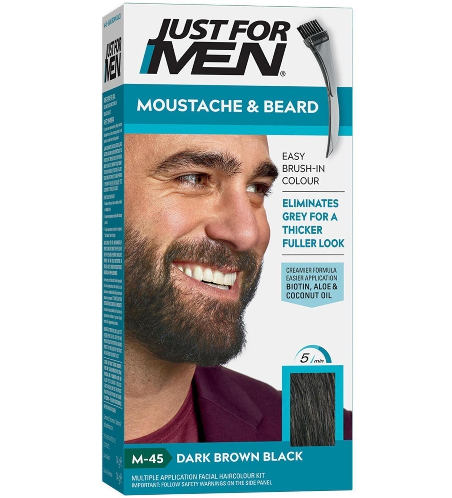 Just For Men Dark Brown Black Beard and Moustache Dye M-45