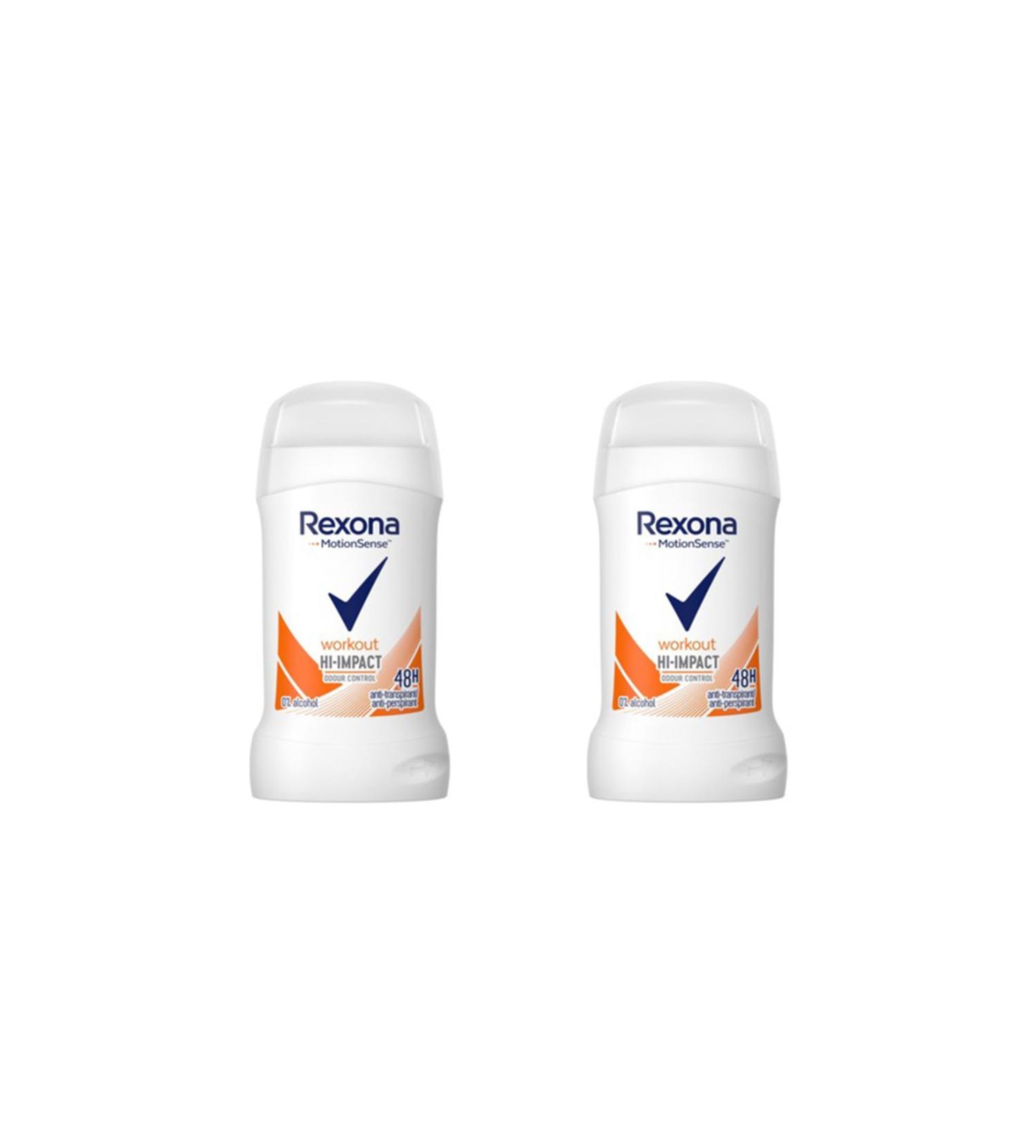 Rexona Stick Women Workout Hi-Impact 40 Ml * 2 Pieces