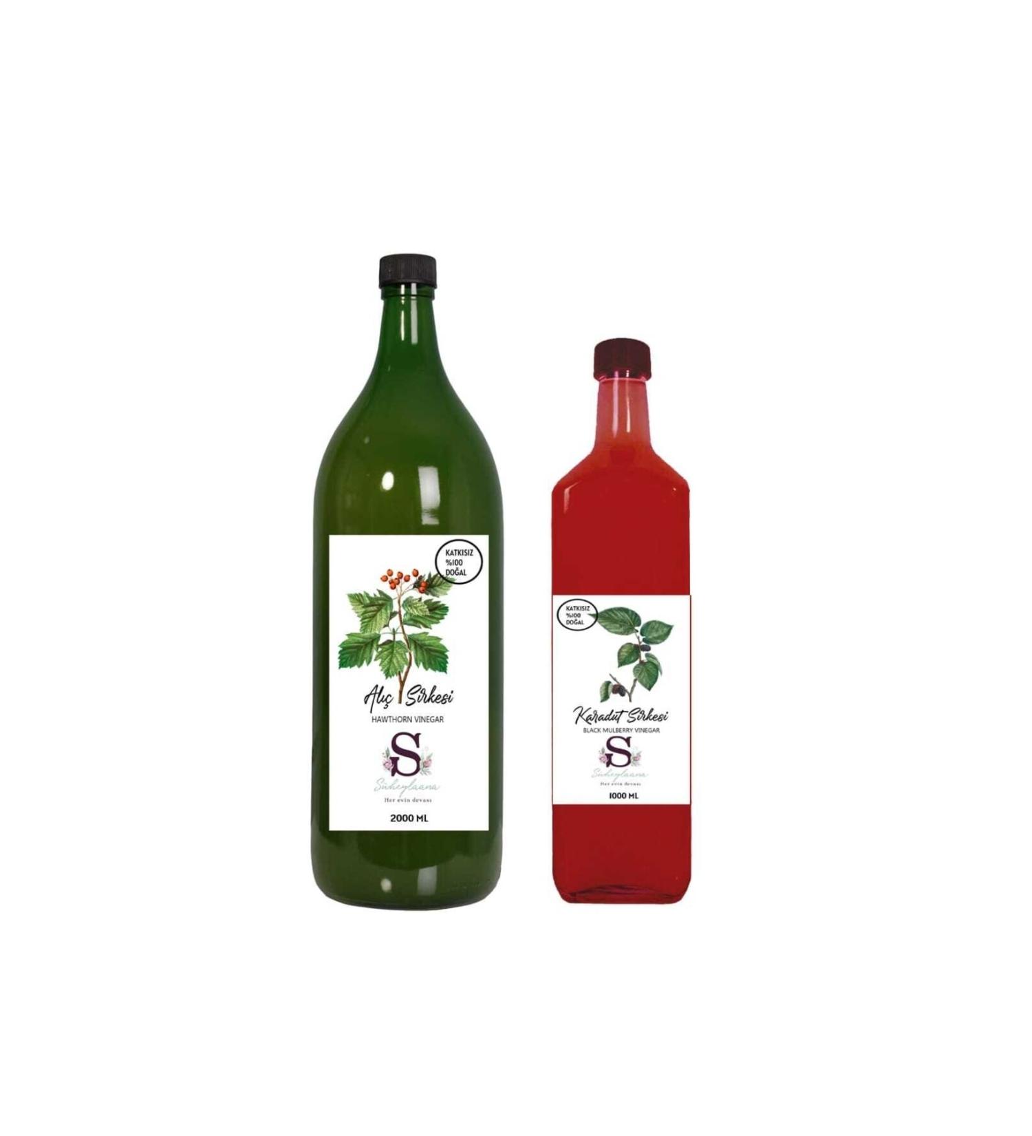 Suheylaana Natural Hawthorn Vinegar 2000 Ml And Natural Black Mulberry Vinegar 1000 Ml