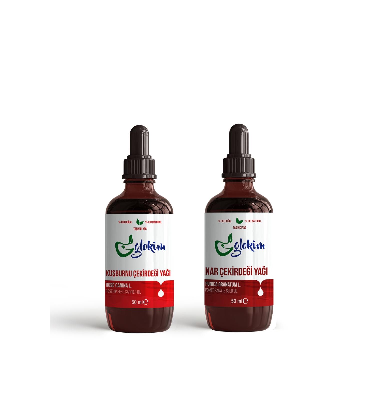 GLOKIM Rosehip Seed Oil 50 Ml - Pomegranate Seed Oil 50 Ml