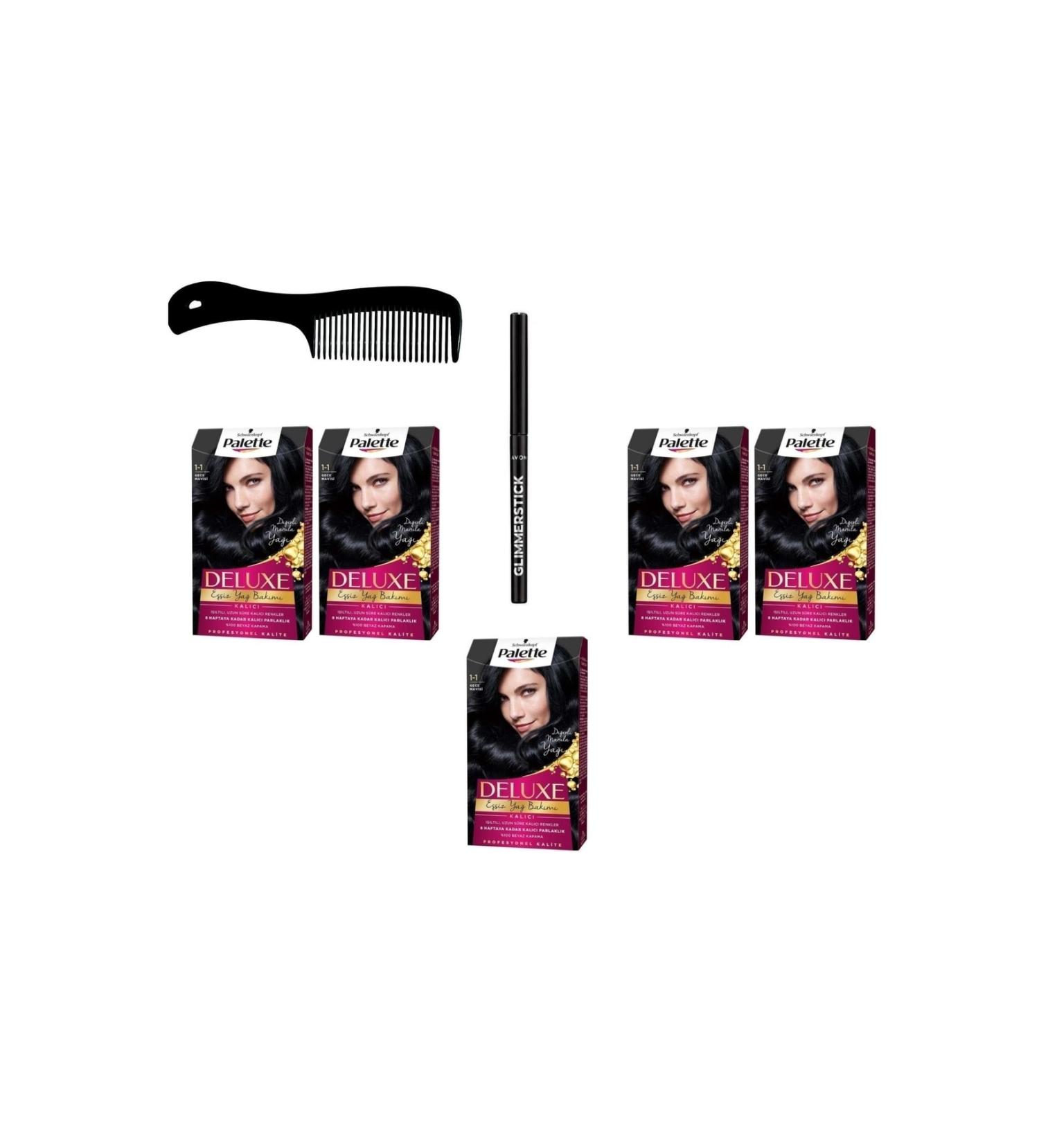 Palette Deluxe 1-1 Midnight Blue X 5 Pieces + Gl mmer Stick Eyeliner + Comb