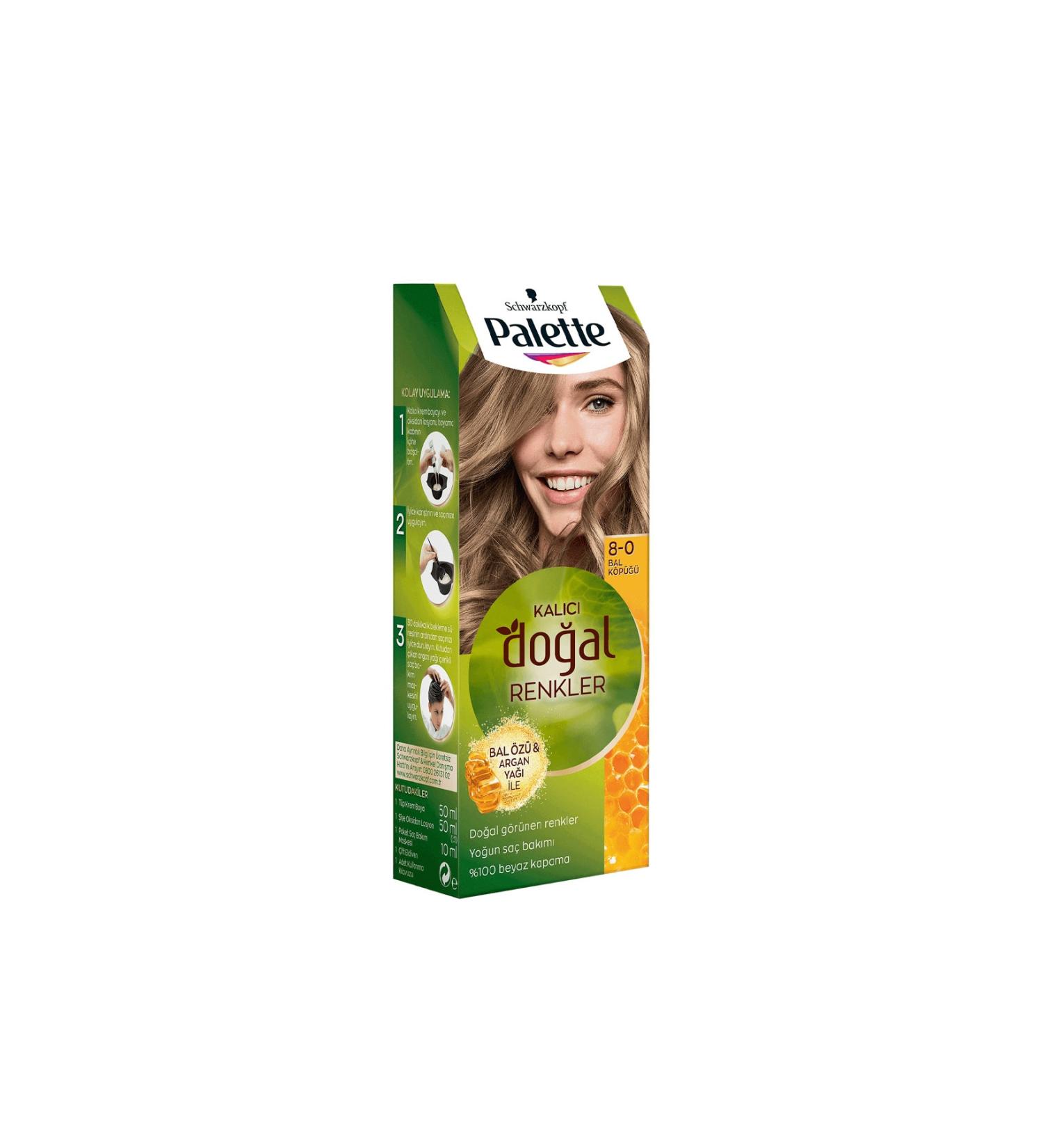 Palette Permanent Natural Colors Hair Dye 8-0 Honey Foam
