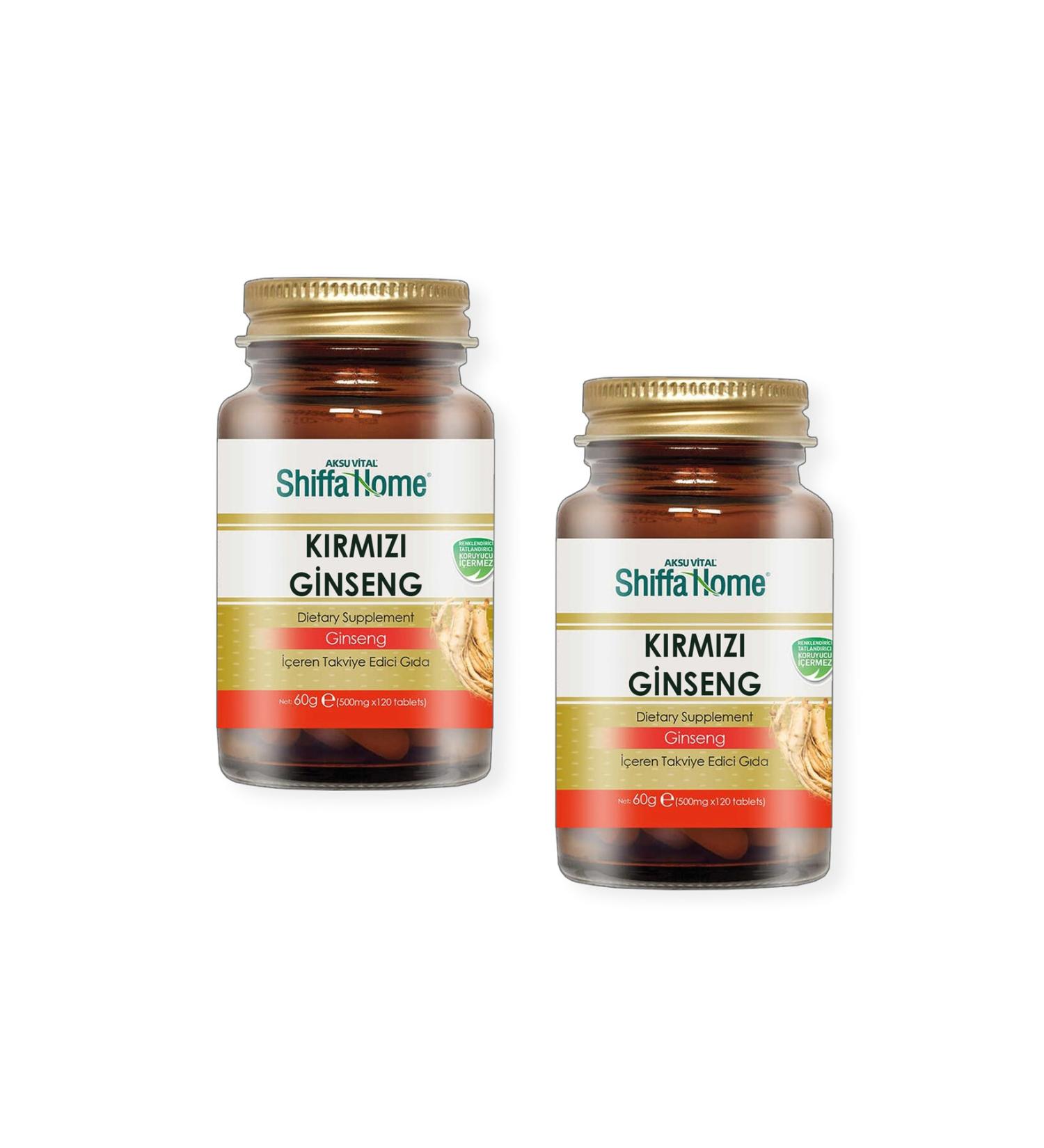 Shiffa Home (AKSUV TAL) Red Ginseng 500 Mg 120 Tablets X 2 Pieces
