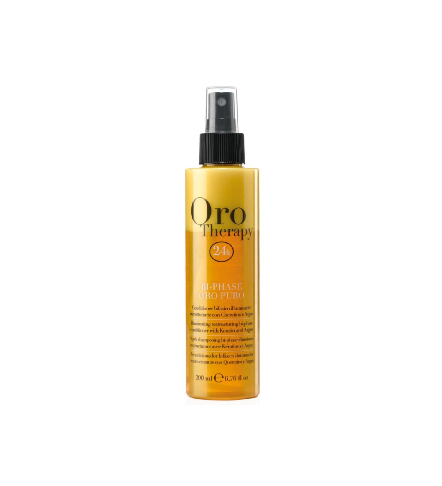 Fanola Oro Therapy 24k Oro Puro Dual Phase Regenerating Spray Hair Conditioner 200 ml