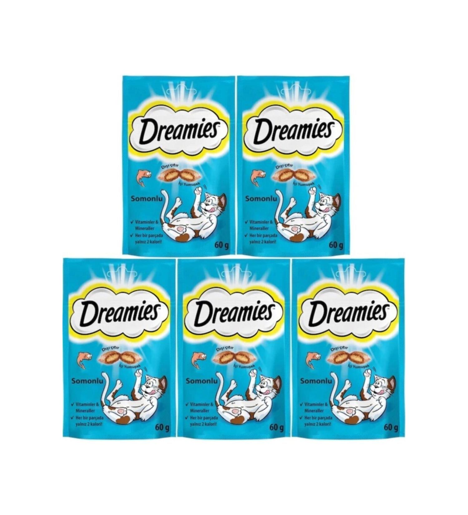 Dreamies Salmon Cat Reward Food 60 gr 5 Pieces