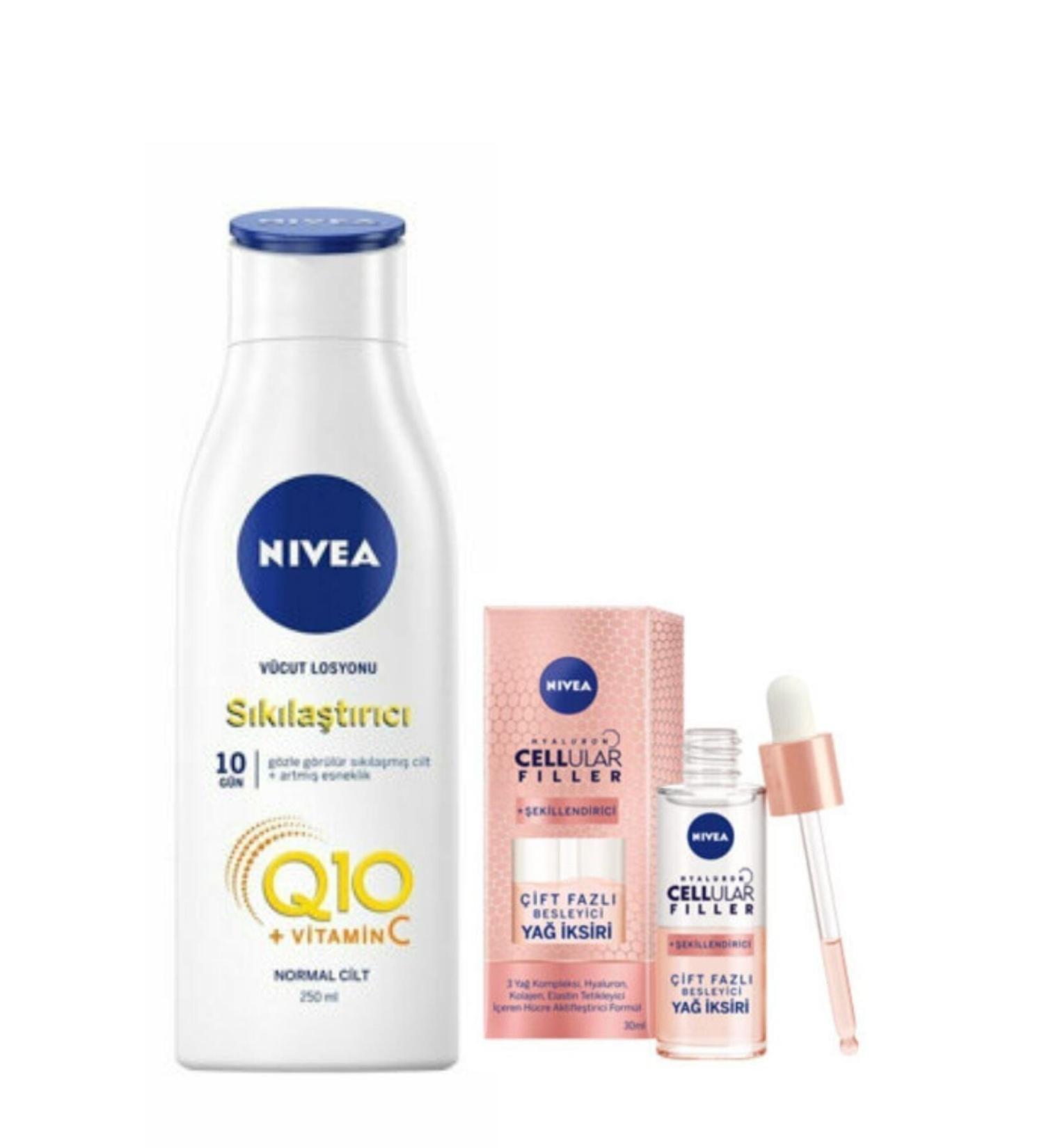 NIVEA Q10 Firming Body Lotion 250 ml&cellular Shaping Dual Phase Nourishing Oil Elixir 30ml - Buy Online on GoSupps.com