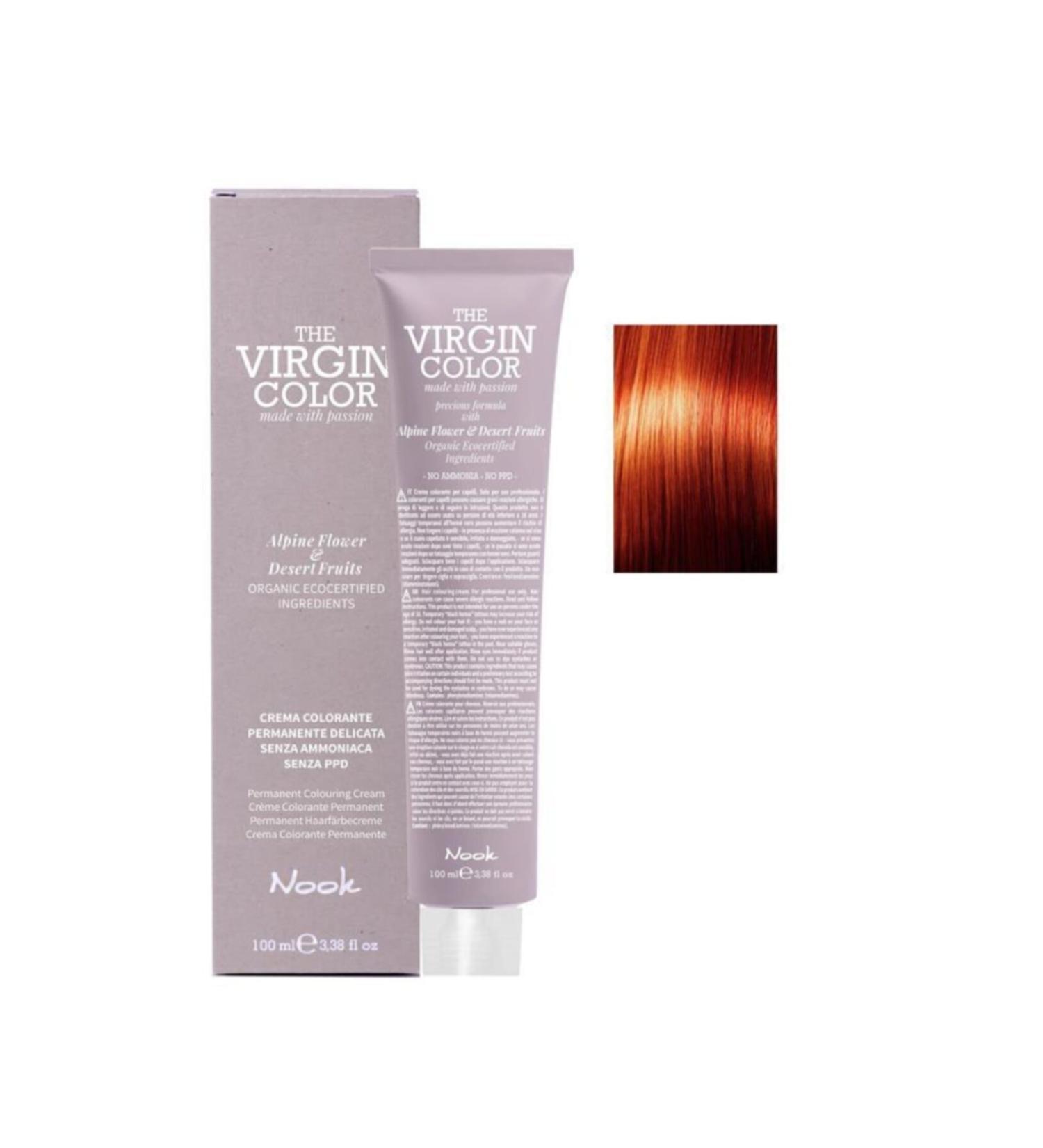 Nook The Virgin Color Ammonia Free Hair Dye 6.44 Dark Blonde Intense Copper 100 ml