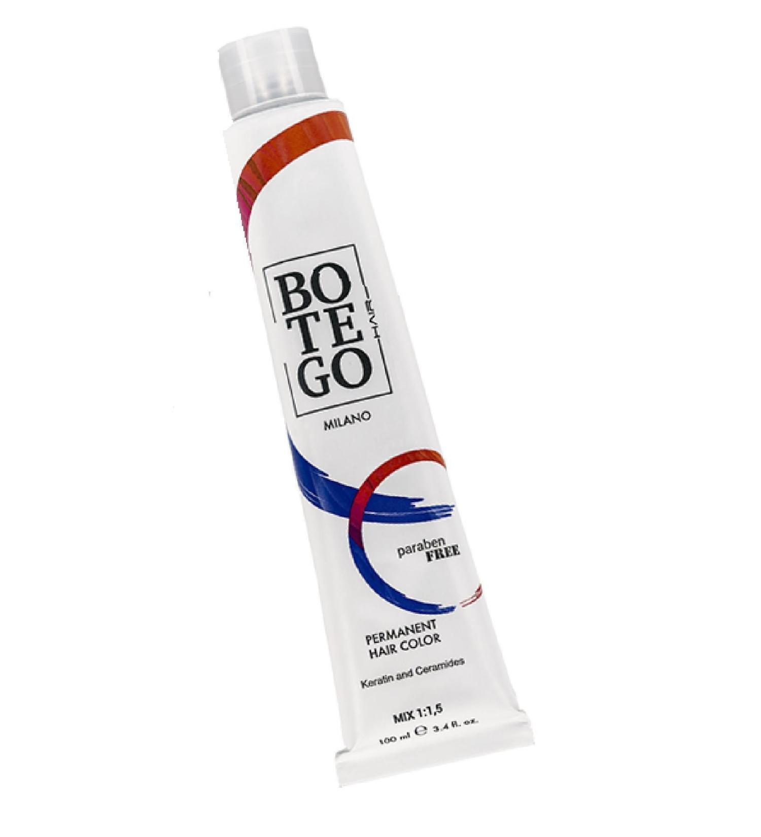Botego Milano Paraben-Free 7.12 Ash Irize Blonde Cream Color 100ml